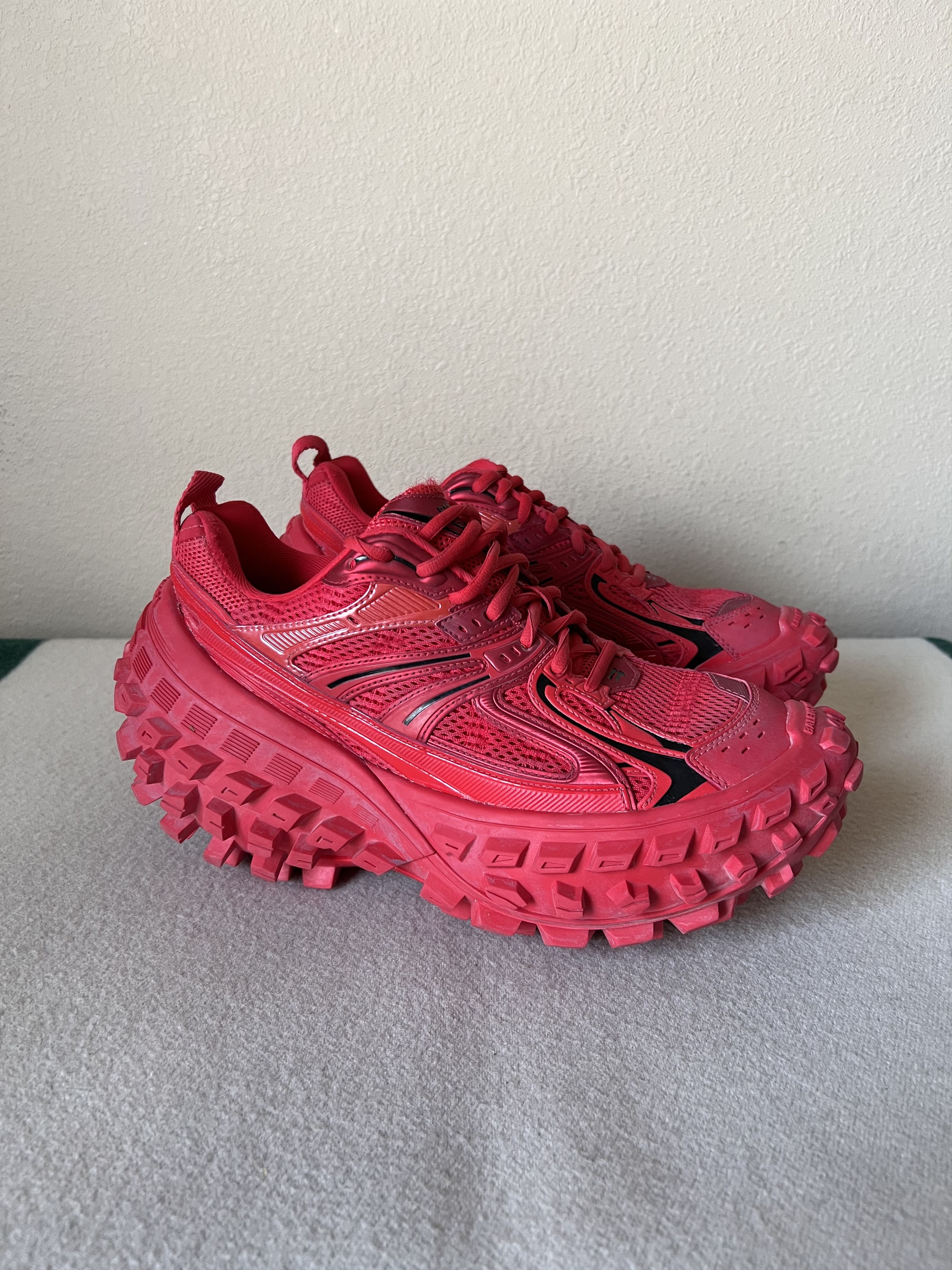 Pre-owned Balenciaga Defender Sneakers In Red