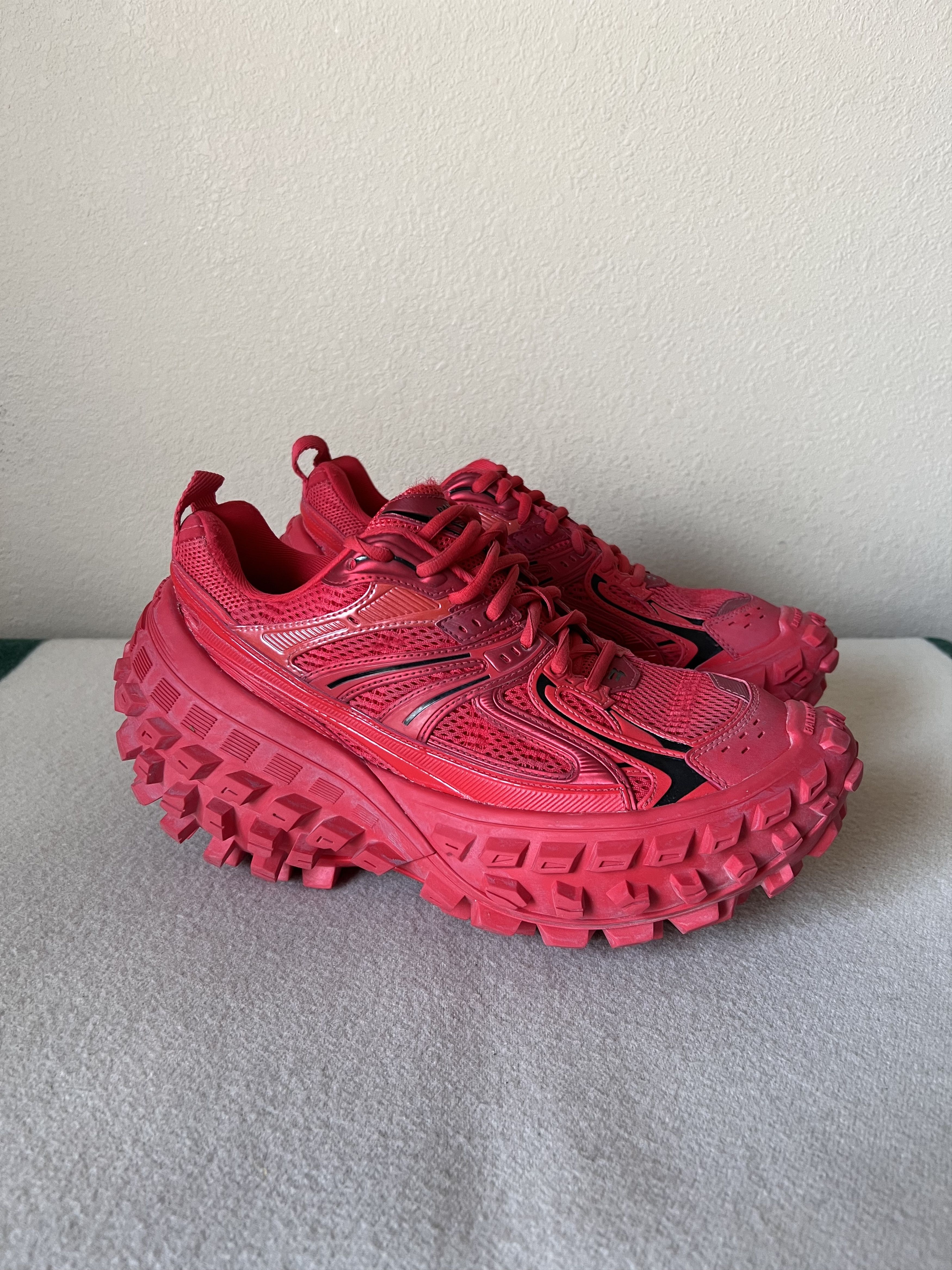 image of Balenciaga Defender Sneakers In Red, Men's (Size 8)