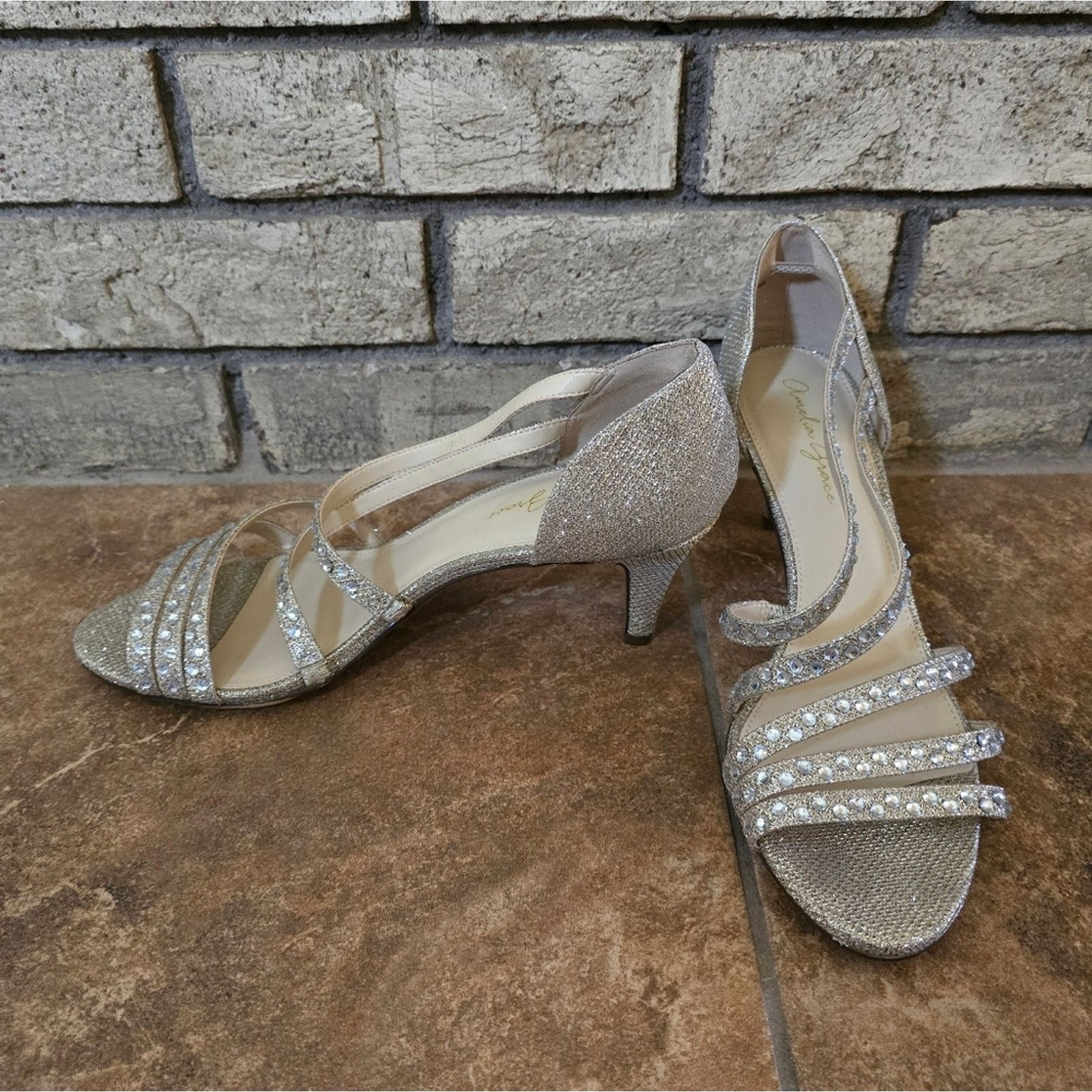 Other Gold | AMELIA GRACE | Calina Kitten Heels Size US 9 / IT 39 - 1 Thumbnail