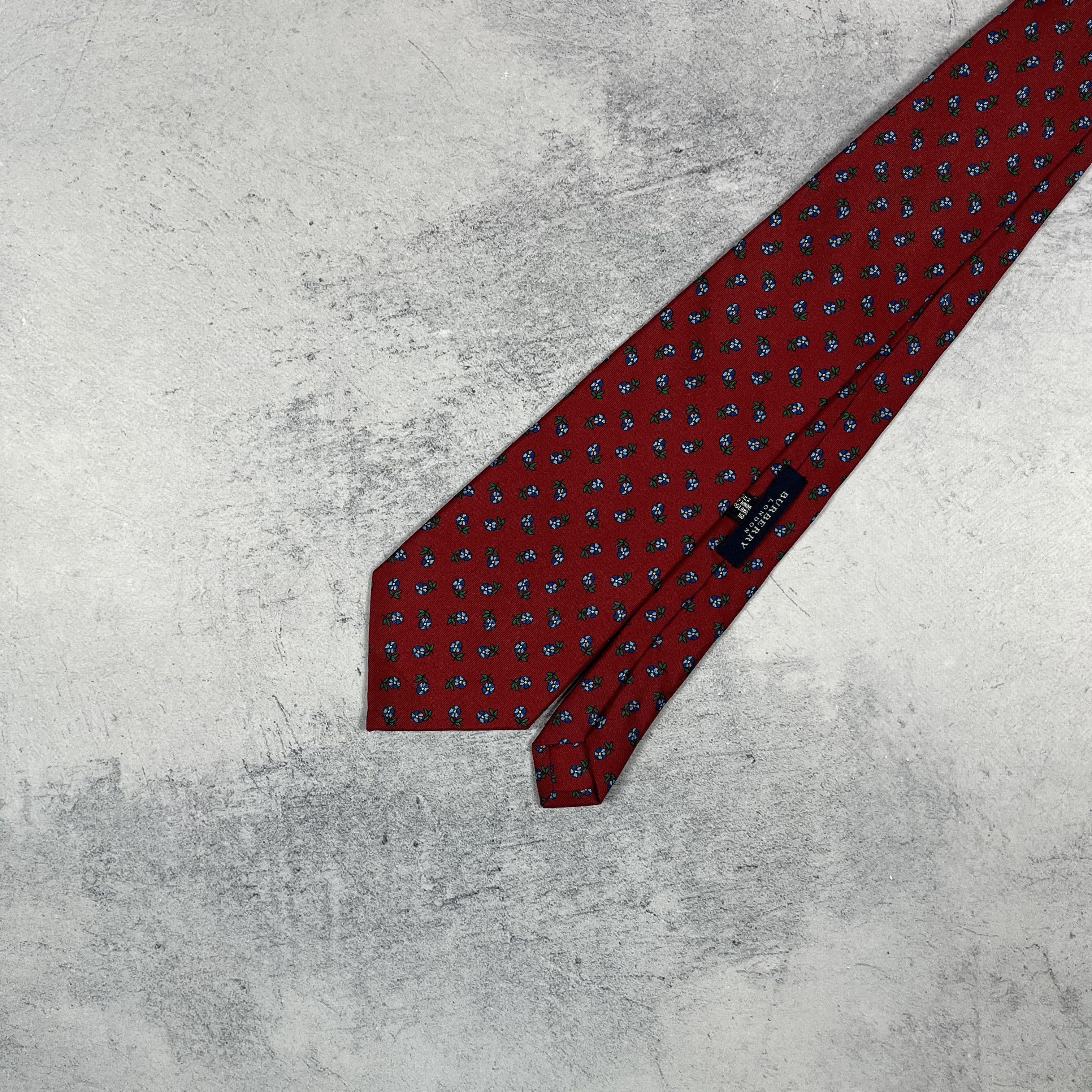 Burberry Burberry London Hand Made Silk Floral Pattern Tie Size ONE SIZE - 5 Thumbnail