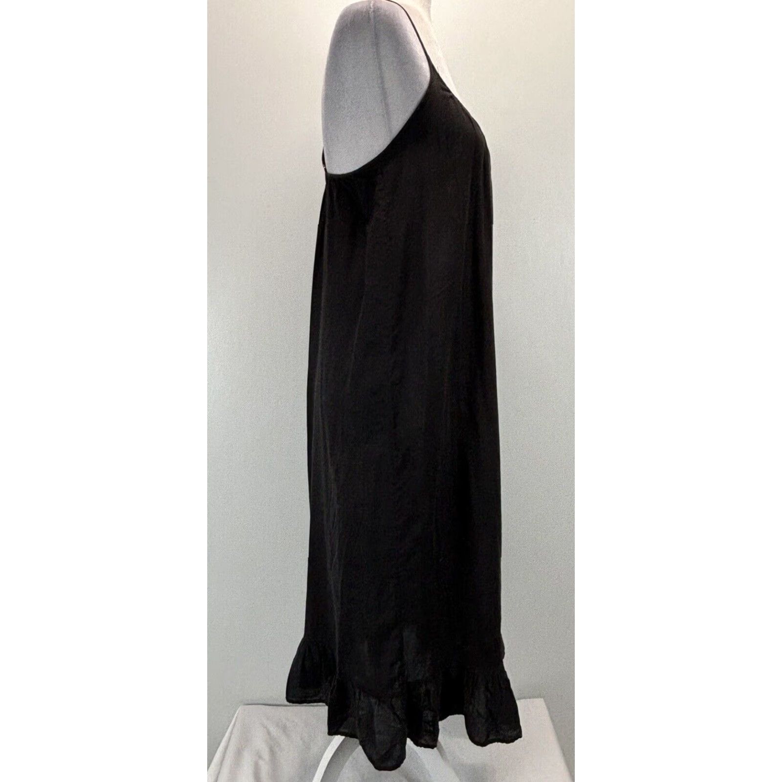 J.Crew J. Crew Womens Midi Slip Dress XS Black Lightweight Cotton Size XS / US 0-2 / IT 36-38 - 4 Thumbnail