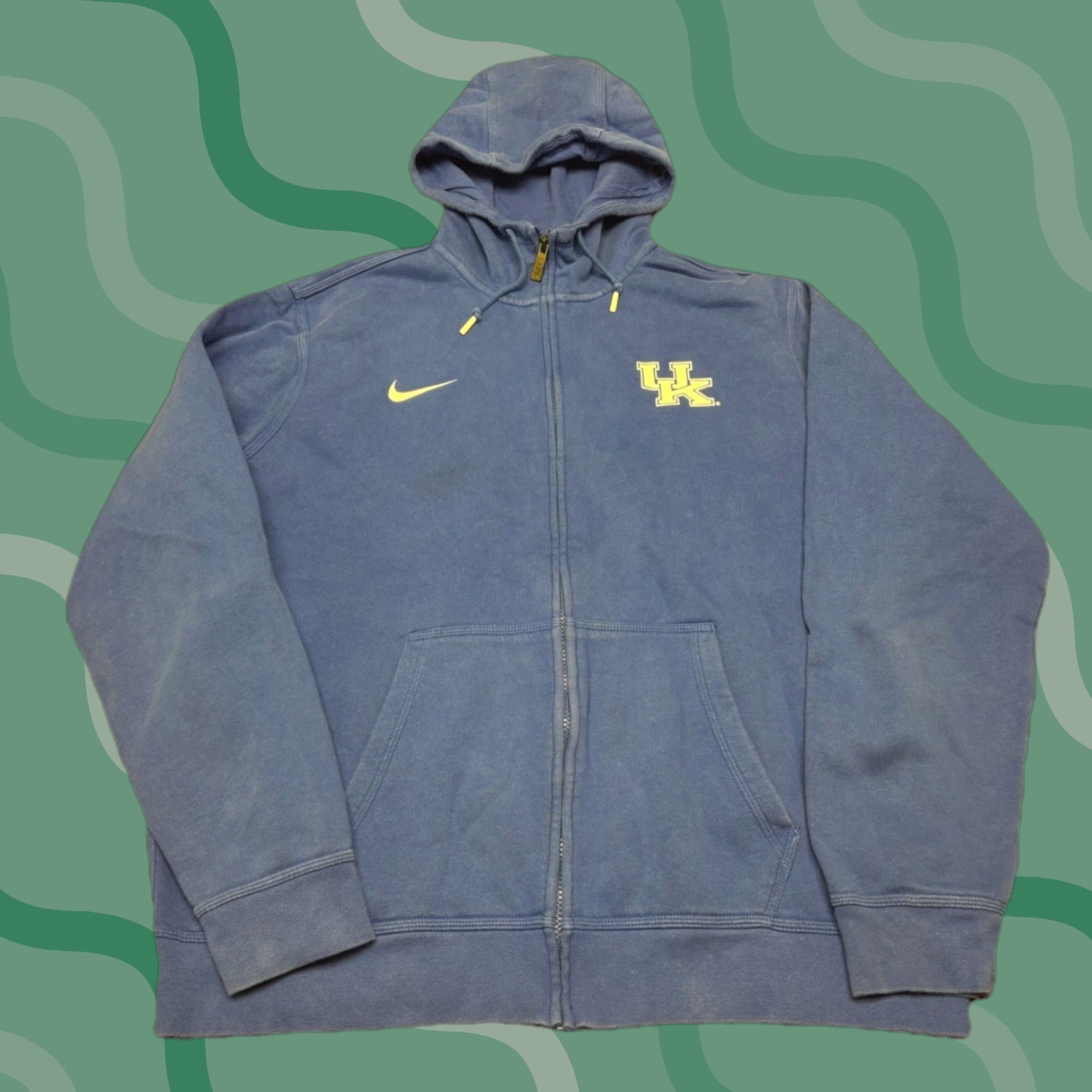 Nike VINTAGE Nike University of Kentucky Wildcats Hoodie Full Zip Sweatshirt XL Blue Mens Size US XL / EU 56 / 4 - 1 Thumbnail