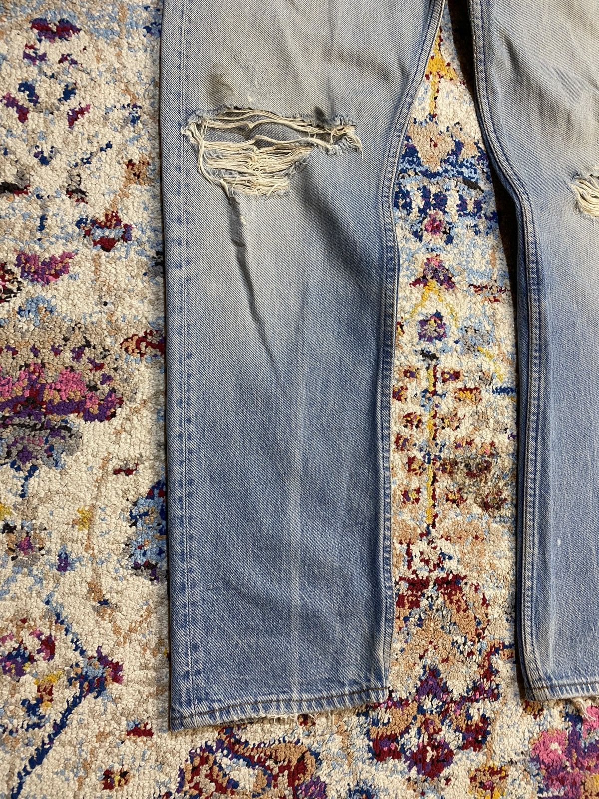 Levi's × Vintage 60's Levis Destroyed Washed Blue Rindem Jeans Size US 30 / EU 46 - 9 Thumbnail