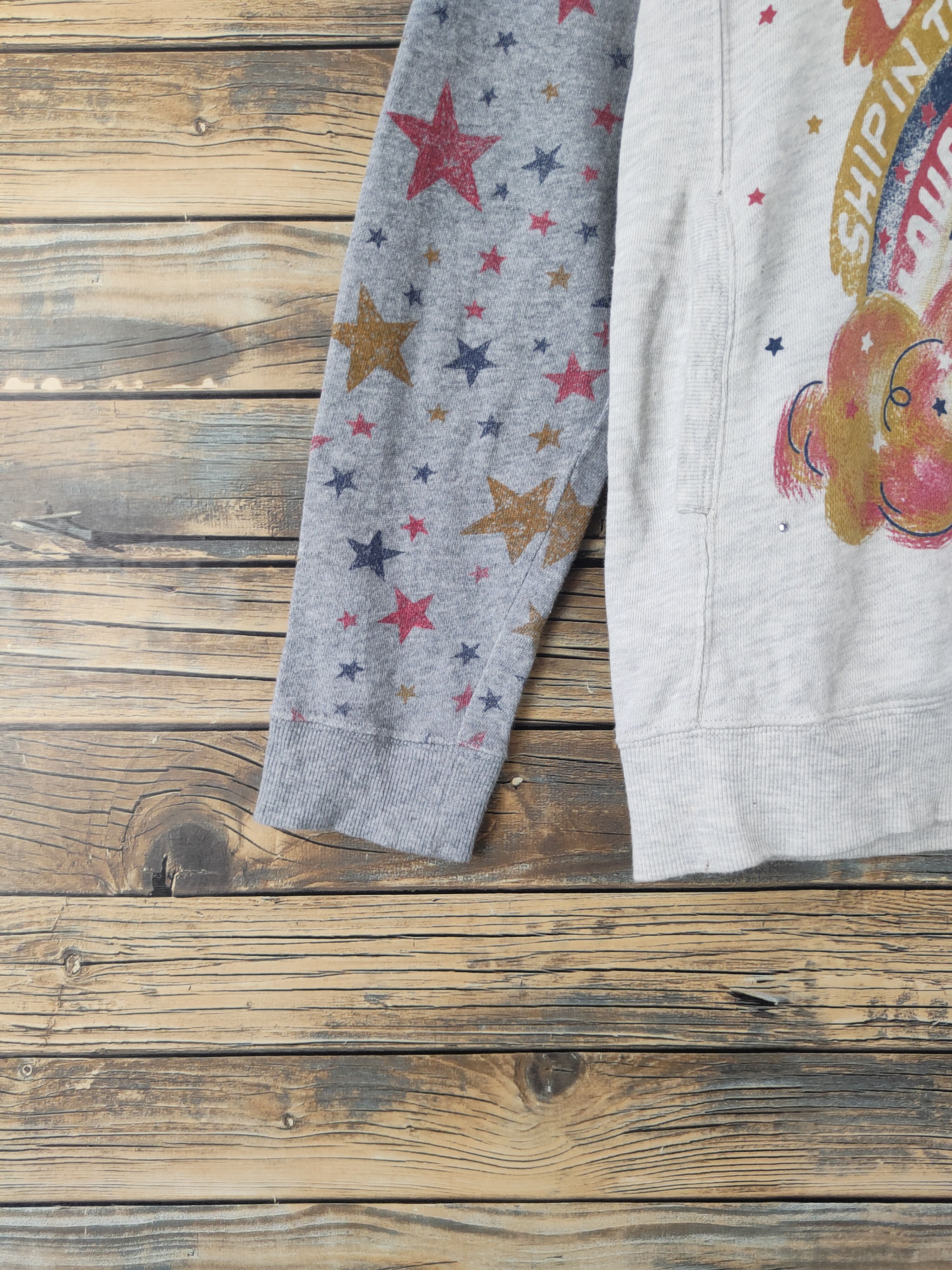 Japanese Brand DL Rough Gray Star Hoodie Sweatshirts# 2071 Size M / US 6-8 / IT 42-44 - 4 Thumbnail