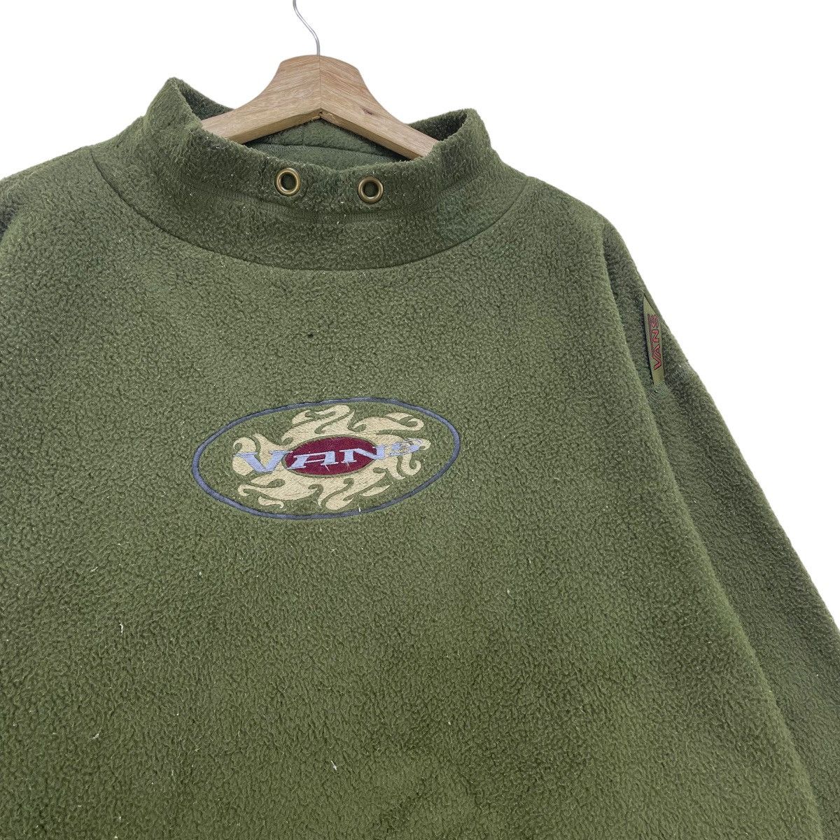 Vans 🔥Vintage Fleece Vans Center Logo Pull Over Jacket Size US M / EU 48-50 / 2 - 3 Thumbnail