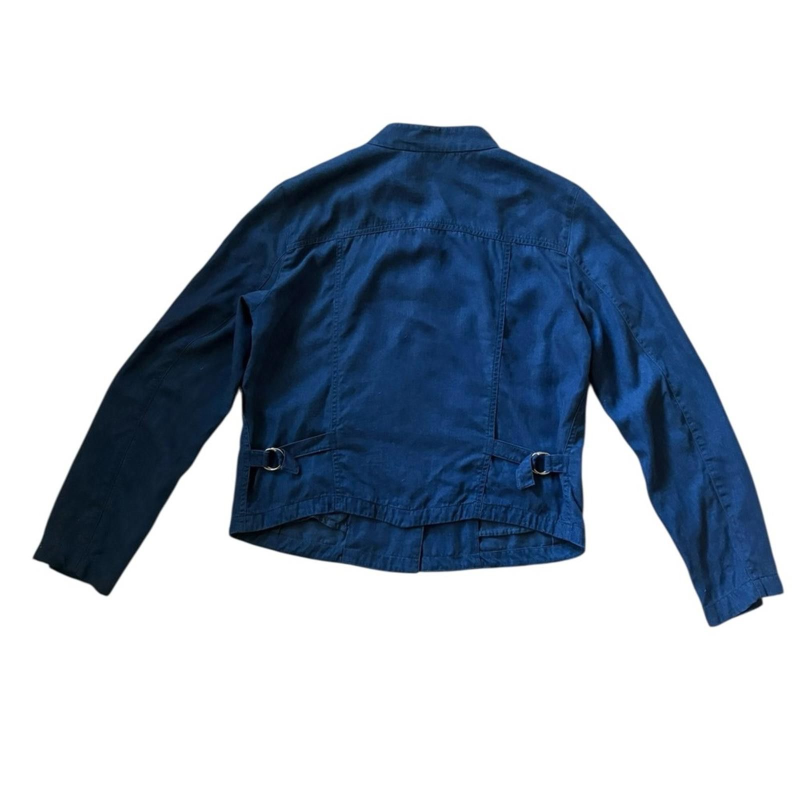 agnes b. Agnès b. PARIS Denim Blue Lyocell Cropped Jacket Size S / US 4 / IT 40 - 9 Thumbnail