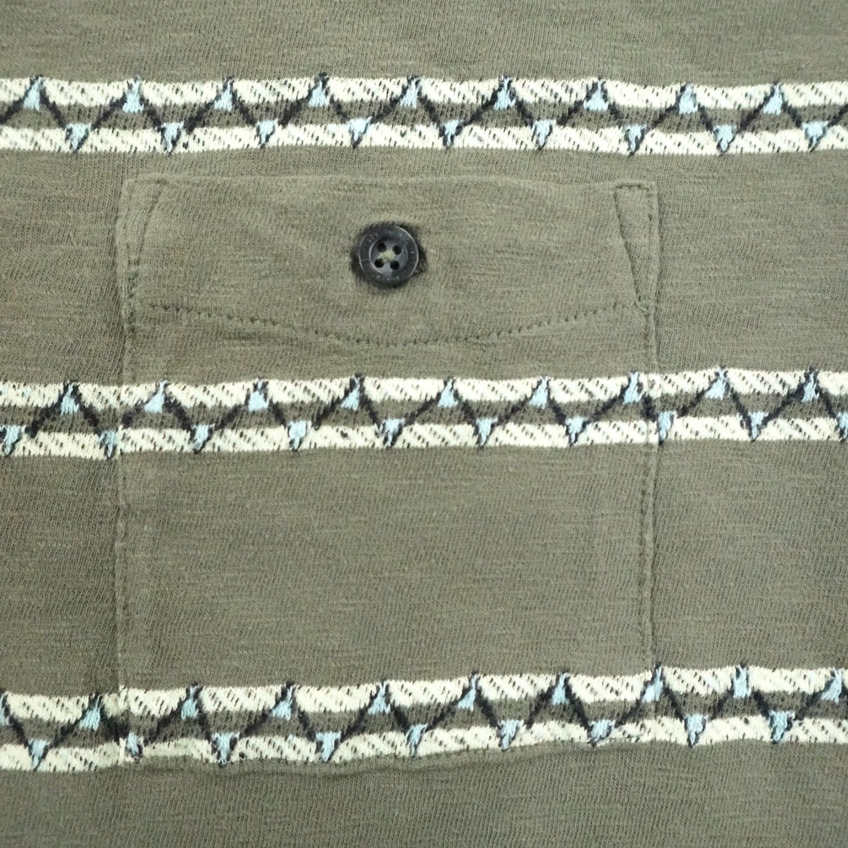 Roark Roark Mens Shirt Large Green Southwest Striped Henley Outdoor Hiking Aztec Western T-Shirt Short Sleeve Cotton Button Logo All Seasons Vintage: No Size US L / EU 52-54 / 3 - 4 Thumbnail