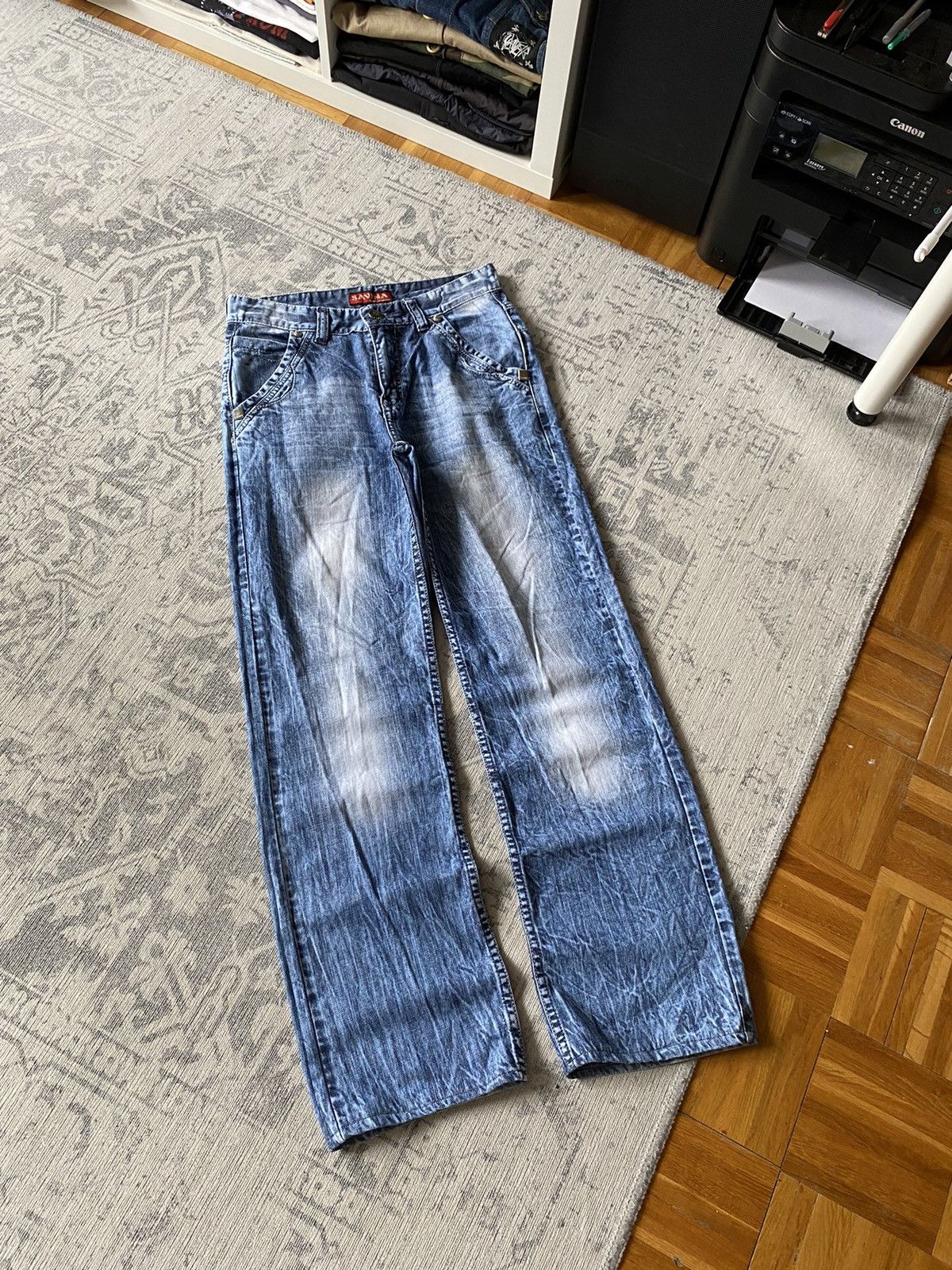 Vintage Wide Baggy Faded Washed Jeans Japanese Hype hysteric