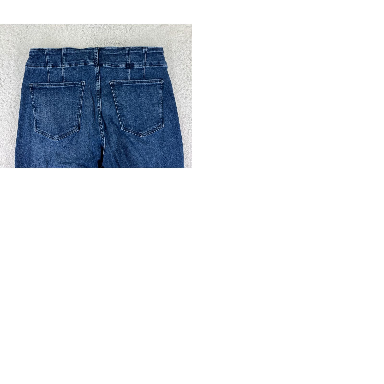 Lucky Brand VINTAGE Lucky Brand Jeans Juniors 14 Blue Denim Flared High Rise 5-Pocket Cotton Distressed Raw Hem Womens Girls Smalls? Size 36" / US 14 / IT 50 - 10 Thumbnail