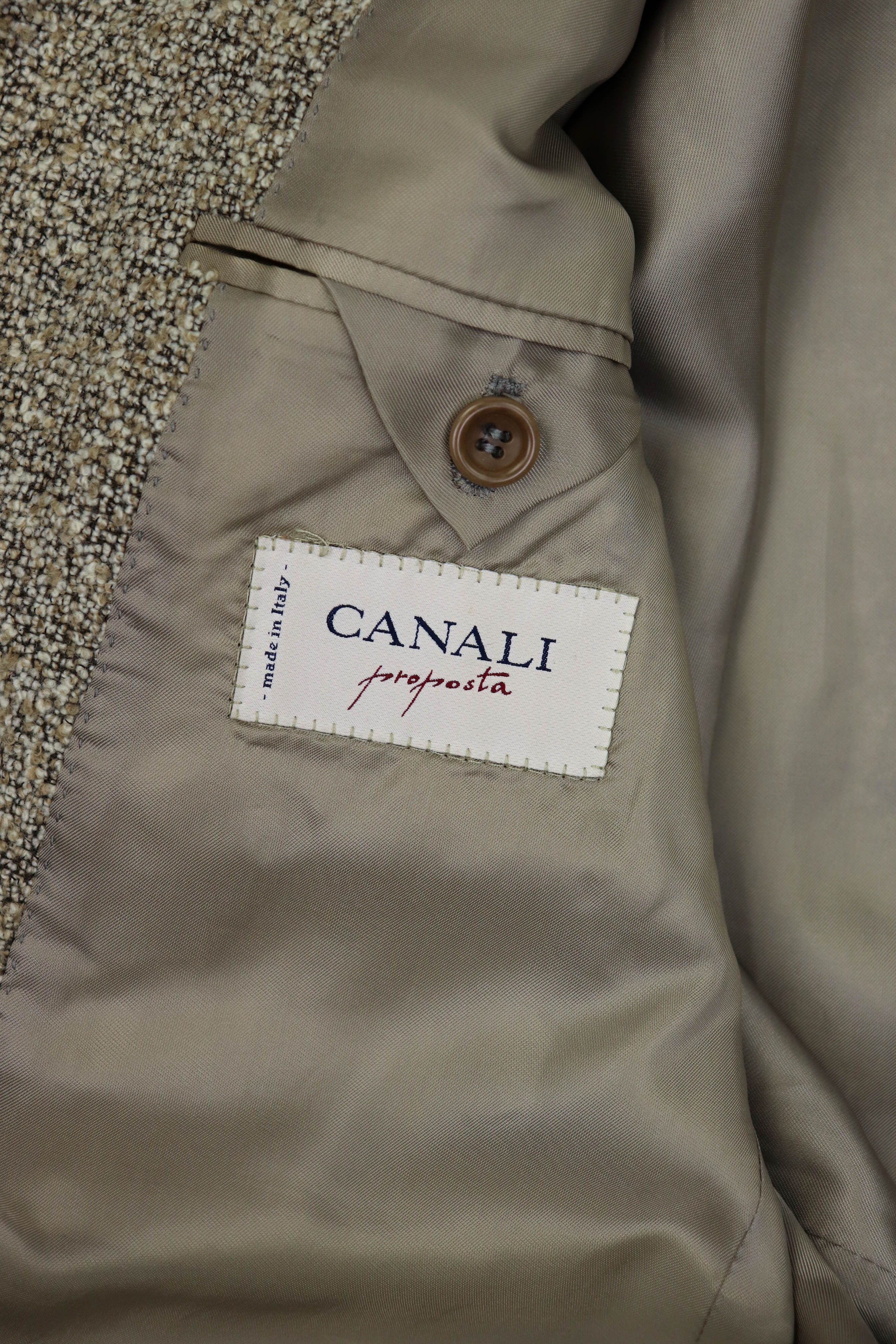 Canali Canali Proposta Cream Beige Terry Fabric Sport Coat Blazer Size 50R - 13 Thumbnail