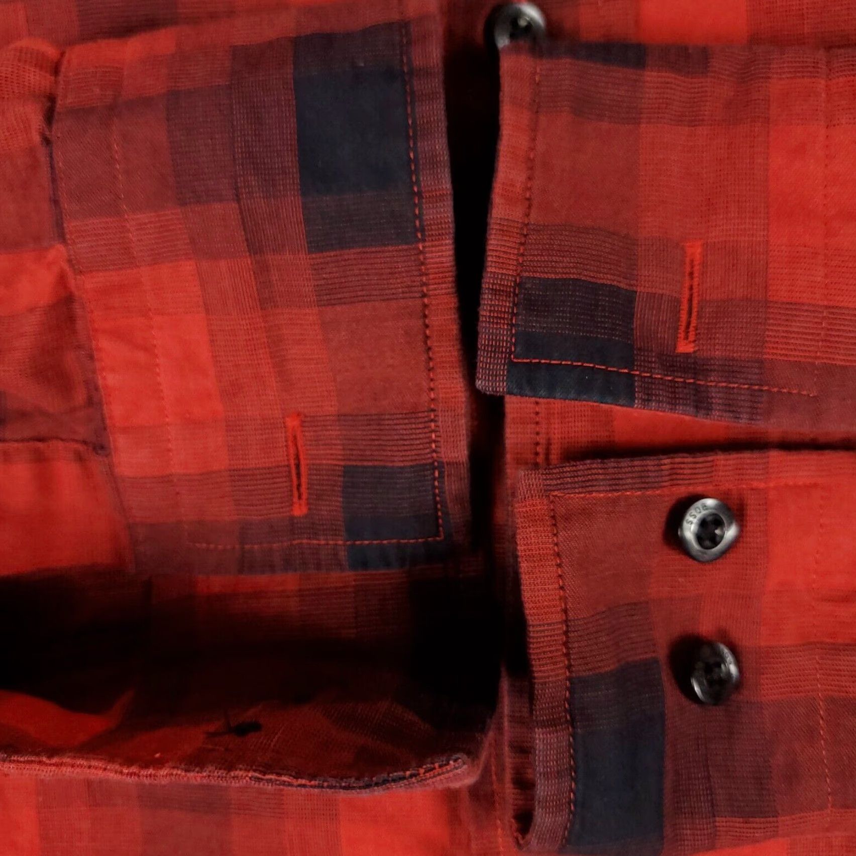 Hugo Boss Hugo Boss Shirt Mens Size Medium Red Plaid Casual Button Up Long Sleeve Size US M / EU 48-50 / 2 - 3 Thumbnail
