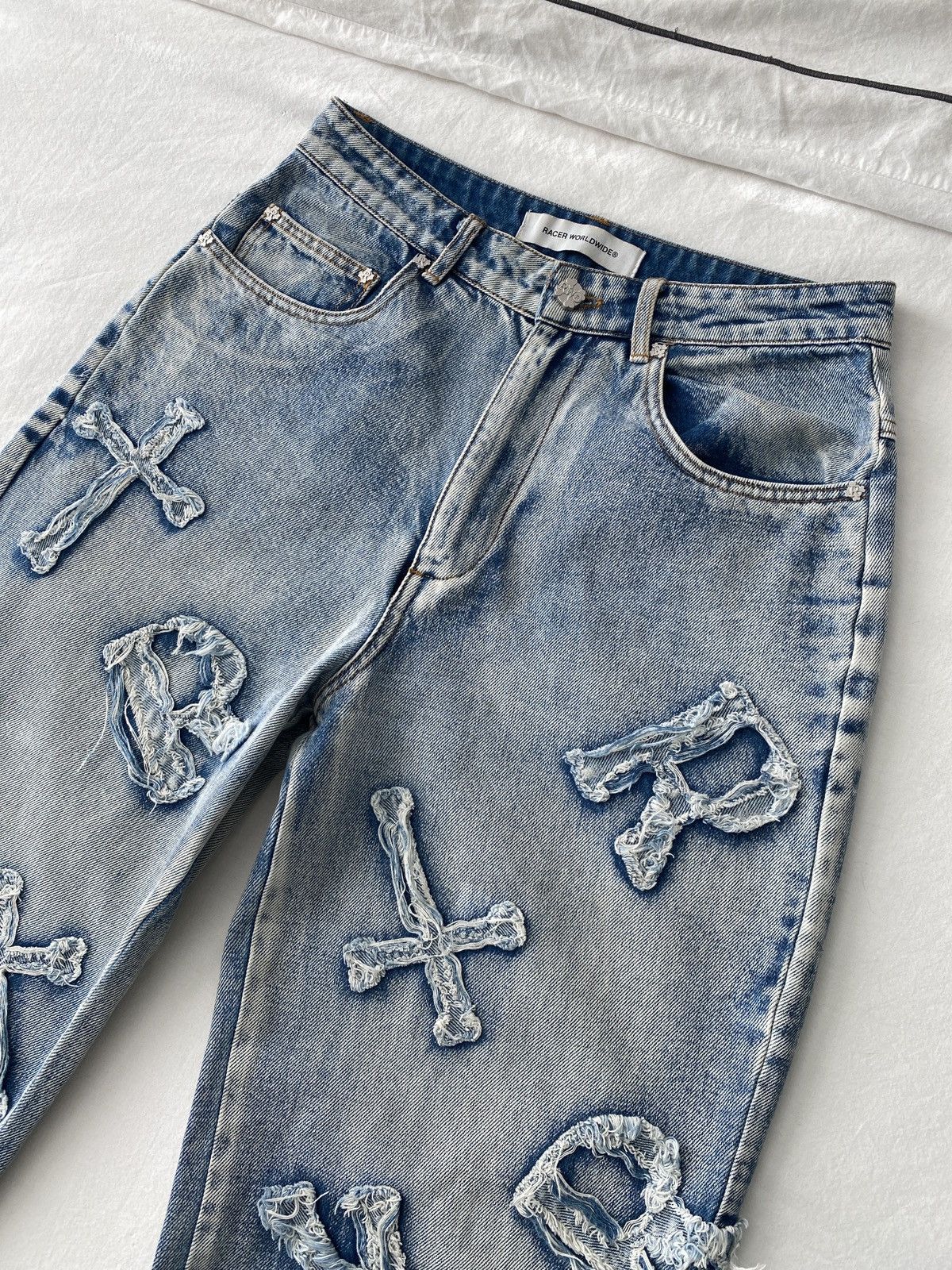 Racer Worldwide Racer Worldwide Washed Ice Patch Jeans Size US 28 / EU 44 - 3 Thumbnail