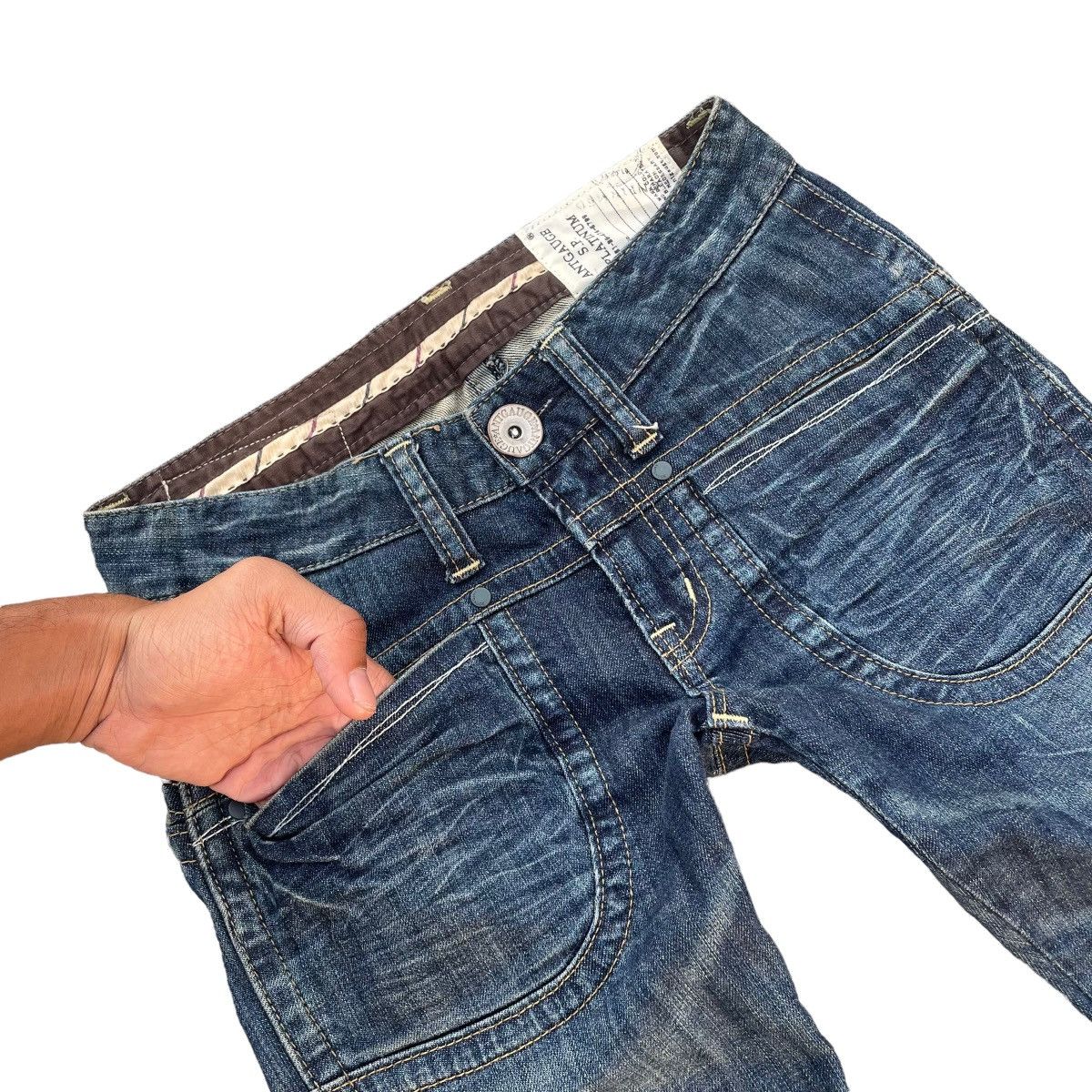 Beauty Beast × Hysteric Glamour × Japanese Brand 🇯🇵 ANTGAUGE SP PLATINUM SKINNY DENIM PANTS Size 28" / US 6 / IT 42 - 4 Thumbnail