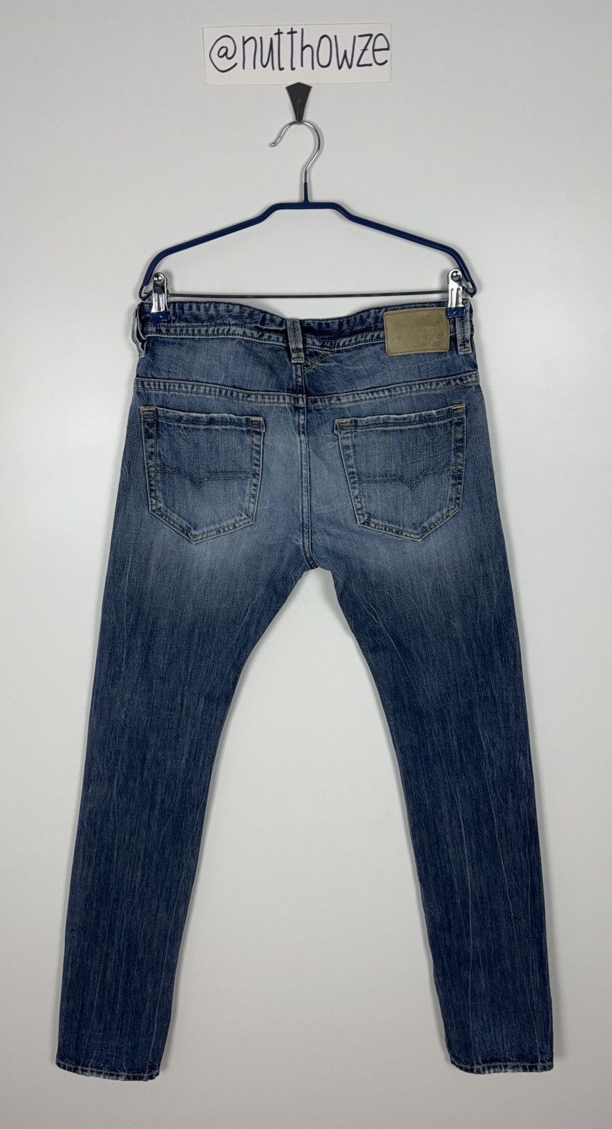 Diesel Crazy Vintage Y2K Diesel Thavar Skinny Destroyed Denim Jeans Size US 31 - 2 Thumbnail