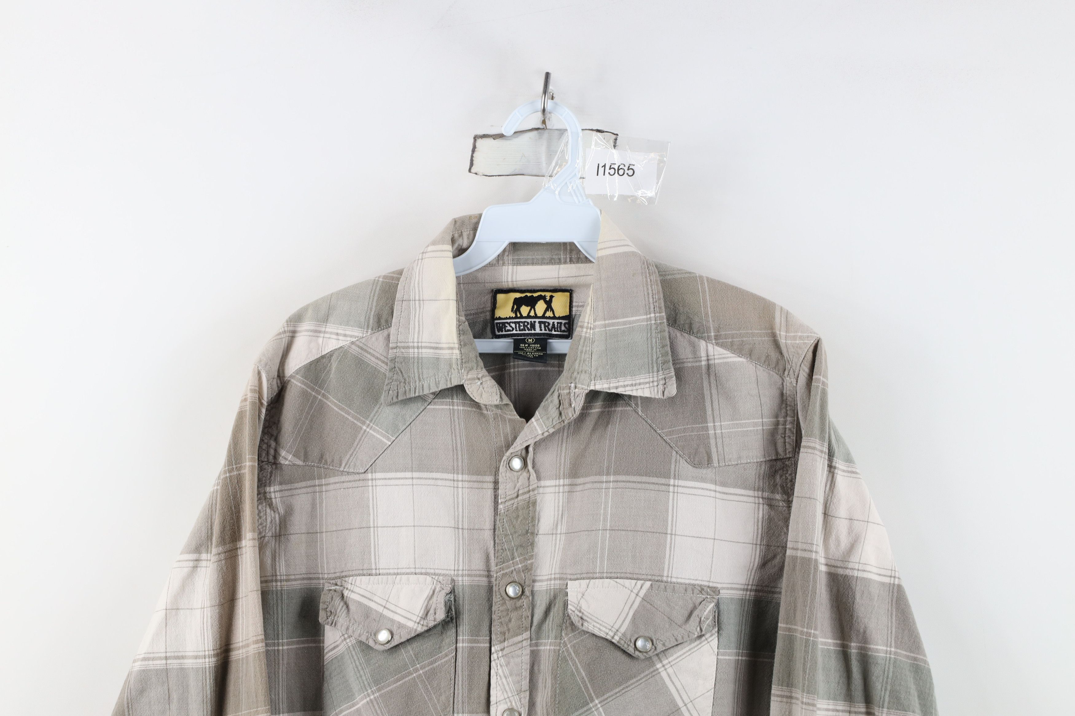 Vintage Vintage 90s Streetwear Cowboy Snap Button Shirt Plaid Size US M / EU 48-50 / 2 - 2 Thumbnail