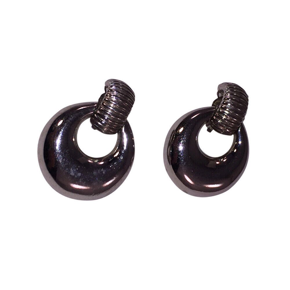 Givenchy Givenchy Silver Tone Textured Hoop Dangle Earrings Size ONE SIZE - 2 Thumbnail