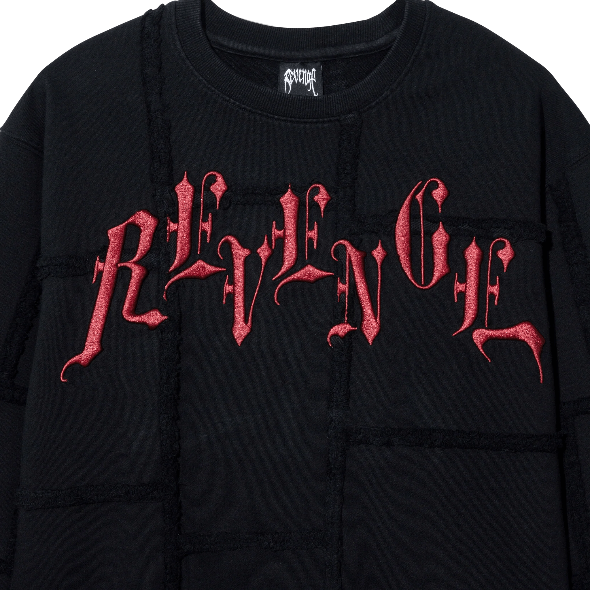 Revenge Patchwork Crewneck Black/Red Size US M / EU 48-50 / 2 - 2 Thumbnail