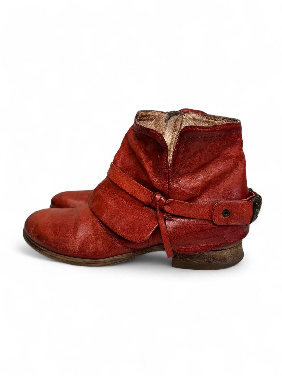 14th Addiction Prima Red Vintage Leather Boots Retro Streetwear Style Size US 9 / IT 39 - 9 Thumbnail