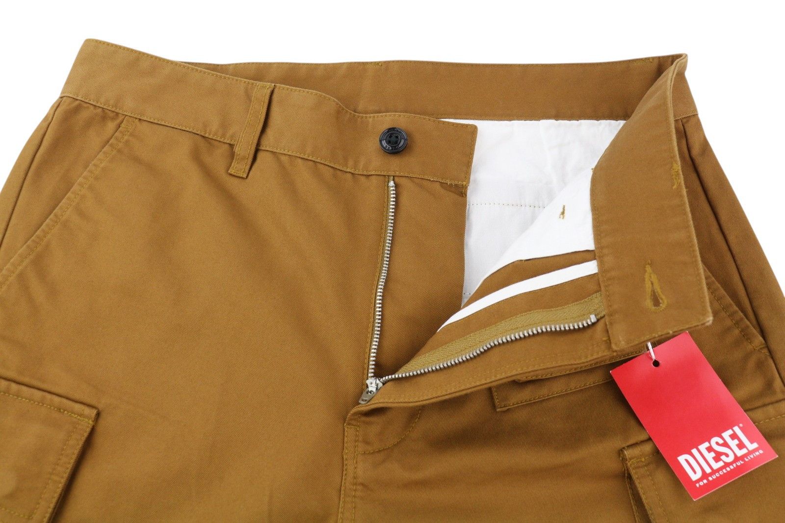 Diesel P-COR-CL W31 Brown Tapered Zip Fly Logo Cargo 85384 Size US 31 - 4 Thumbnail