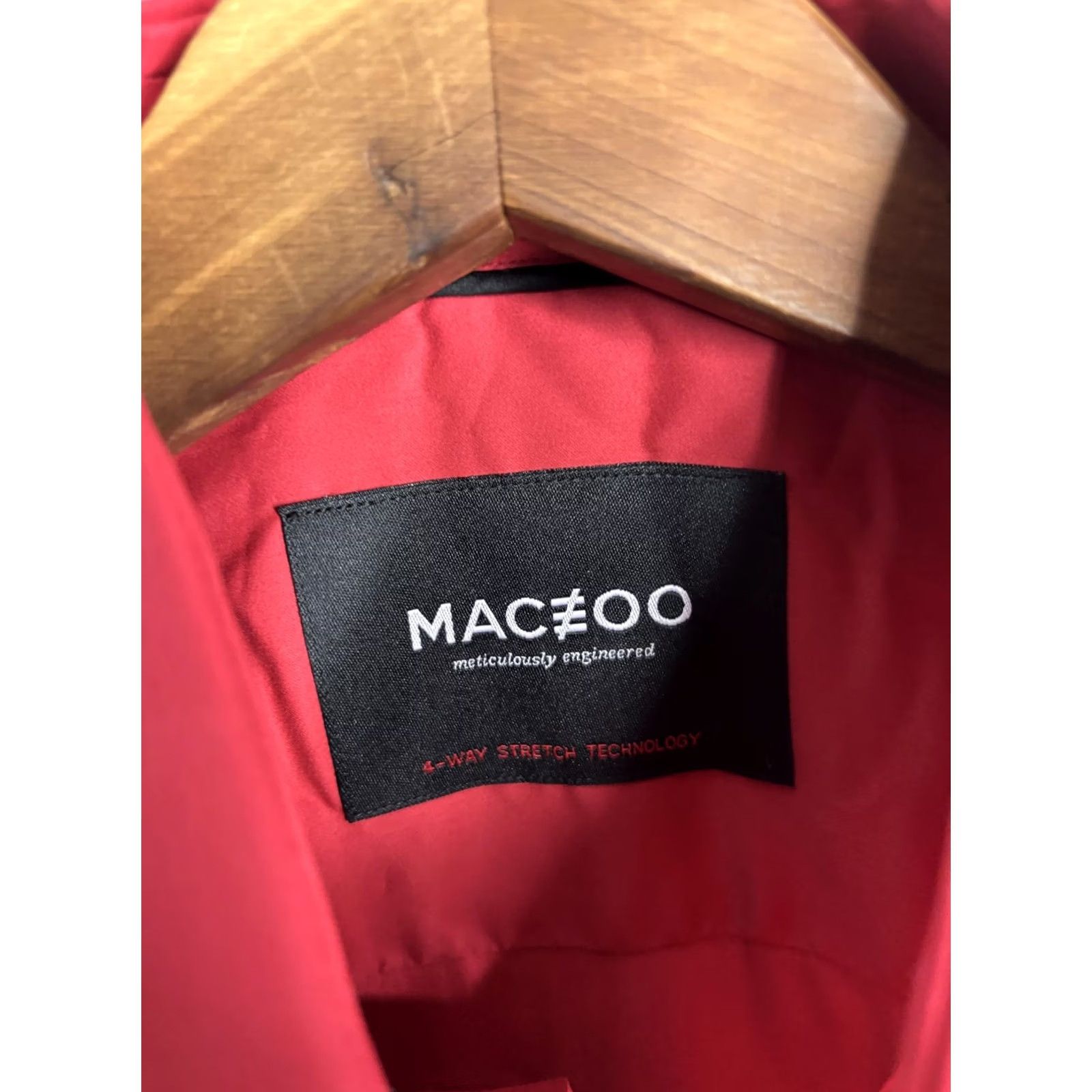 Maceoo Maceoo Shirts Mens Small Red 4-Way Stretch Dress Long Sleeve Button Up Collared Size 36R - 3 Thumbnail