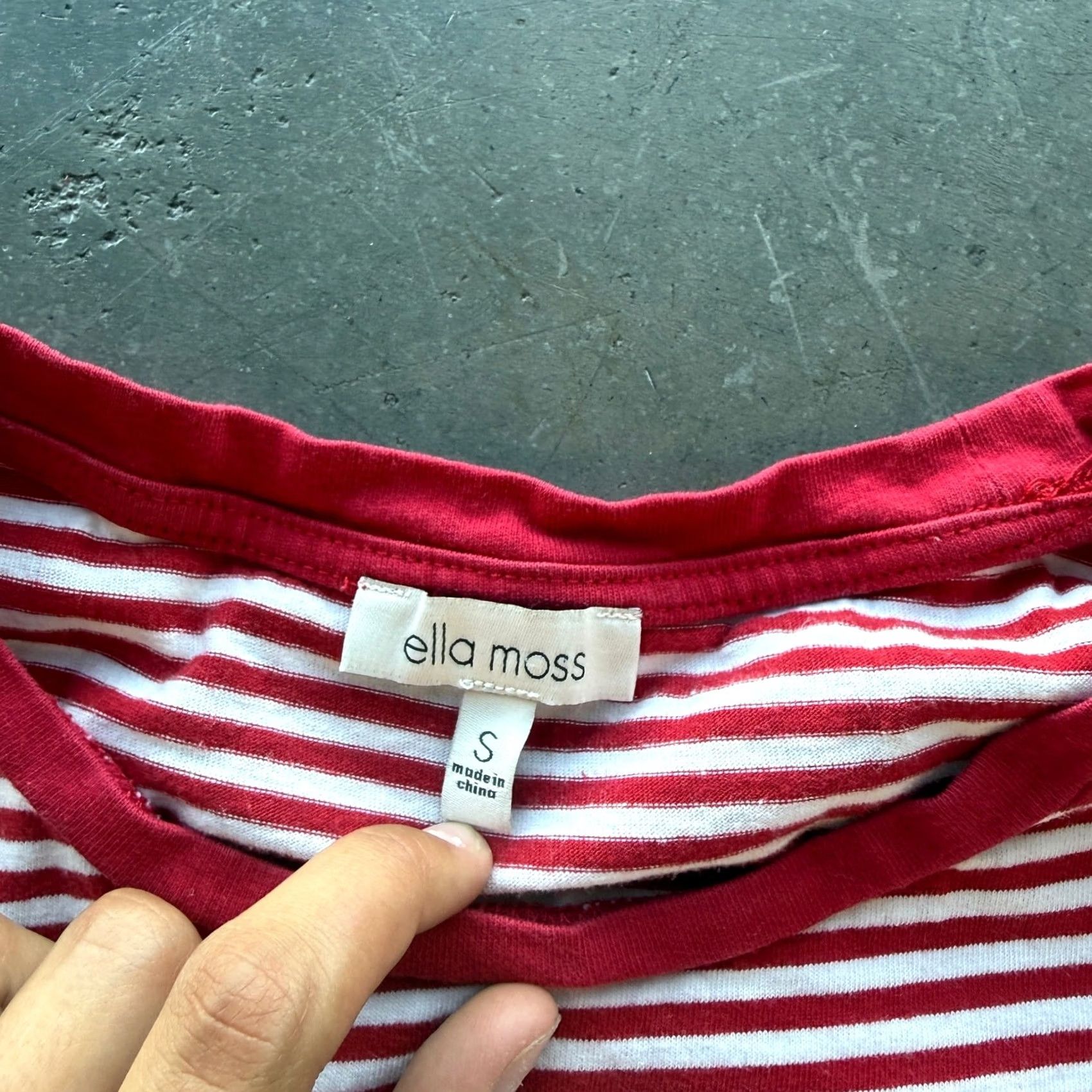 Vintage VINTAGE Ella Moss Striped Red Coastal Preppy Scoop Neck T-Shirt Small Womens Size S / US 4 / IT 40 - 3 Thumbnail
