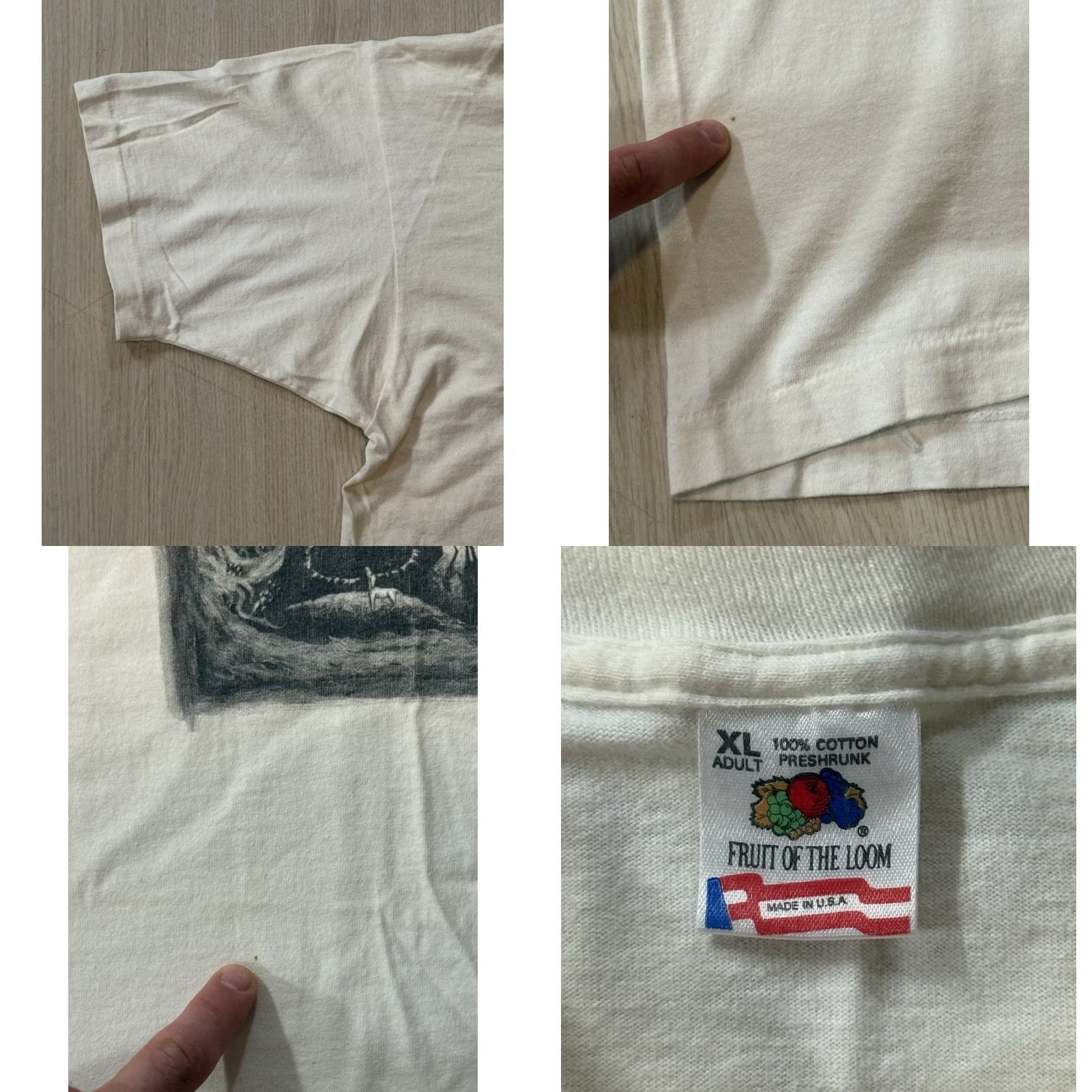 Fruit Of The Loom VINTAGE 90s Charlie Sexton Sextet Under The Wishing Tree Album Promo Shirt XL Shirt Mens White Cotton Graphic Print 2 small dots Size US XL / EU 56 / 4 - 8 Thumbnail