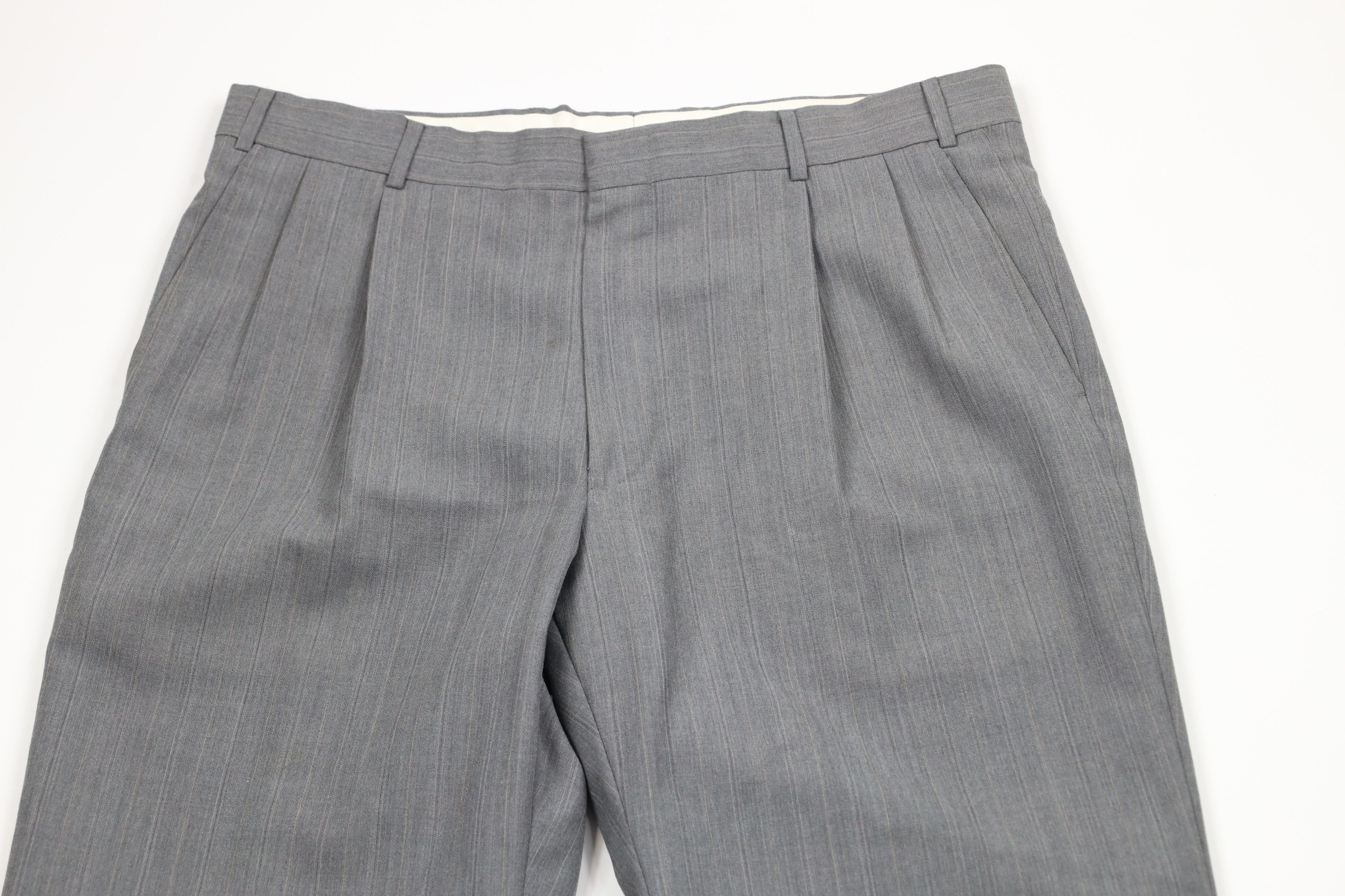 Vintage Vintage 90s Streetwear Pinstriped Wide Leg Chino Pants Size US 38 / EU 54 - 2 Thumbnail