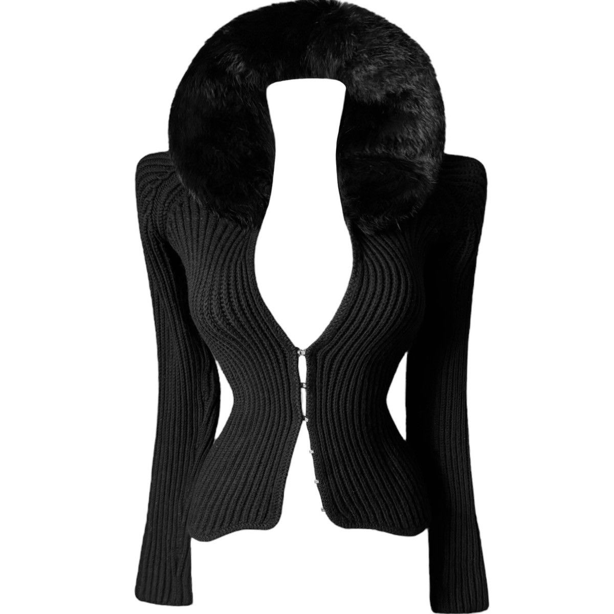 Gucci Iconic Tom Ford for Gucci wool blouse - sweater with a fur Size S / US 4 / IT 40 - 1 Thumbnail
