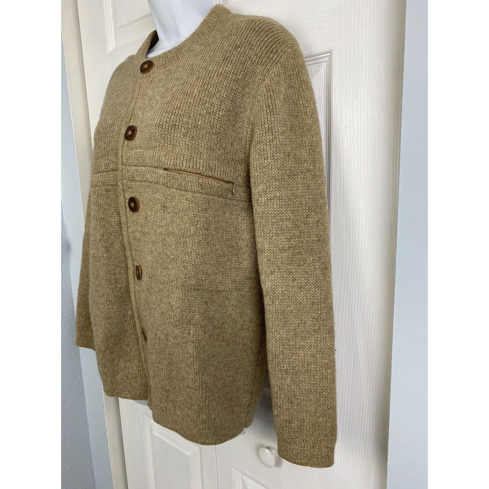 Brooks Brothers VTG Brooks Brothers Cardigan Sweater Wool Tan Brown Chunky Size L / US 10 / IT 46 - 4 Thumbnail