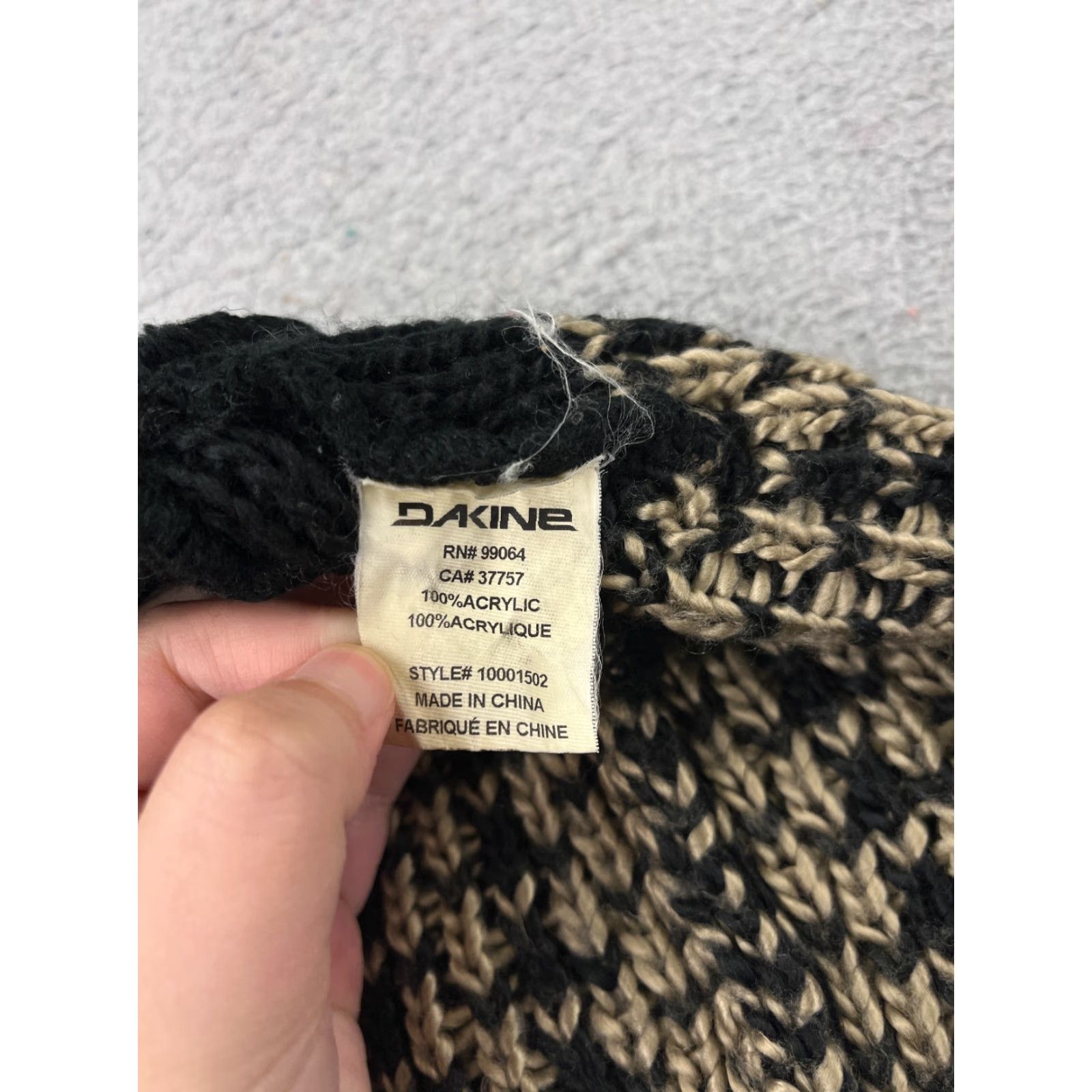 Dakine DAKINE Beanie Hat Adult One Size Black Knit Zig Zag 100% Acrylic Ski Mens Womens Unisex Size ONE SIZE - 8 Thumbnail