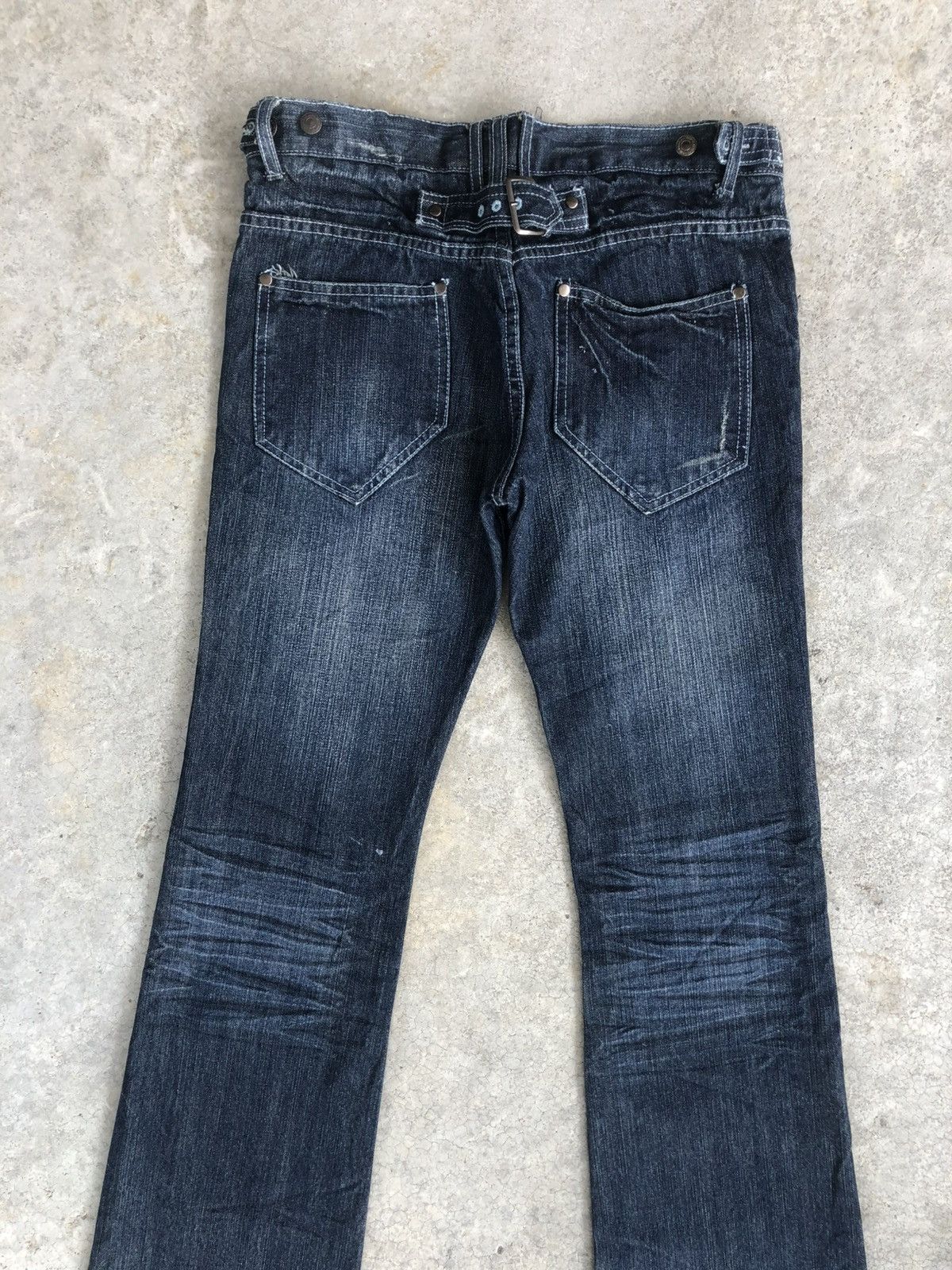 Le Grande Bleu (L.G.B.) Japanese Indecent Flared Jeans Distressed Buckle Back Size US 30 / EU 46 - 8 Thumbnail
