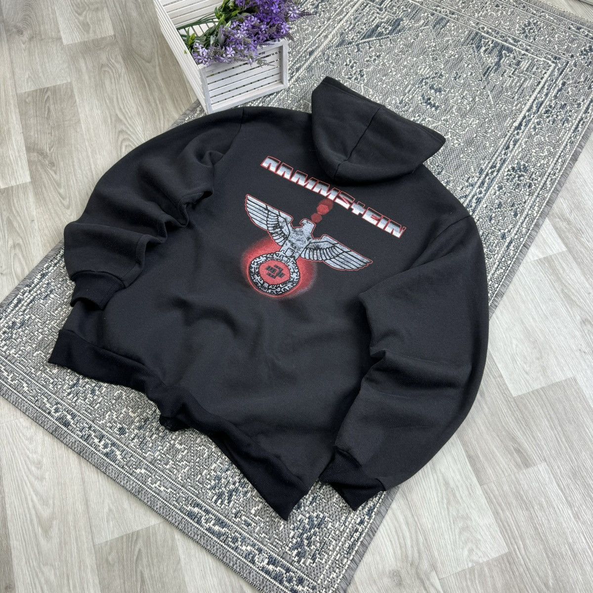 VINTAGE 2000’s RAMMSTEIN EAGLE LOGO ZIP UP HOODIE L