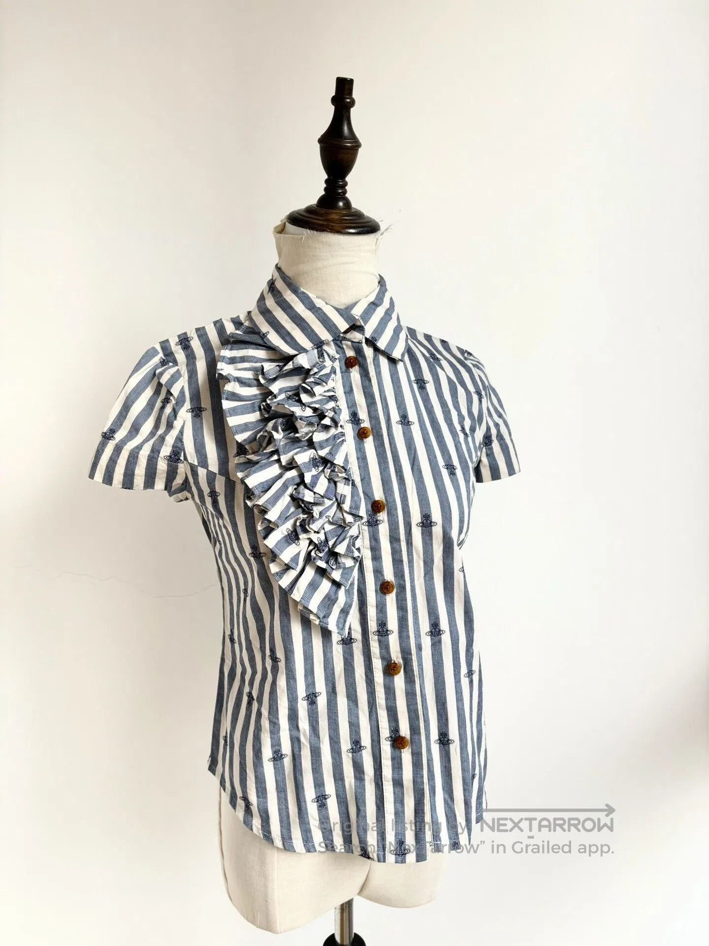 Vivienne Westwood Vivienne Westwood Striped Saturn Short Sleeve Shirt. Size S / US 4 / IT 40 - 2 Thumbnail