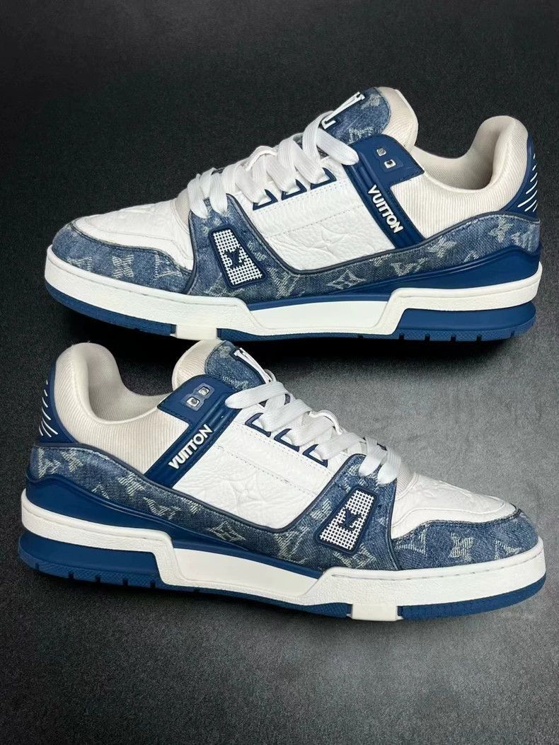 Louis Vuitton LV Trainer Blue White Sneakers-2508 Size US 8.5 / EU 41-42 - 6 Thumbnail