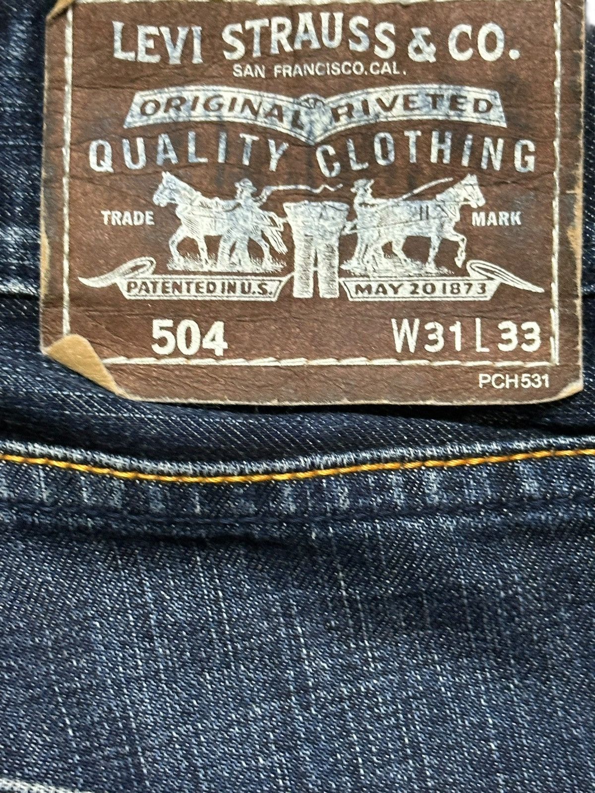 Levi's Vintage Y2K Levis 504 Blue Faded Wash Distress Straight Leg Size US 32 / EU 48 - 8 Thumbnail