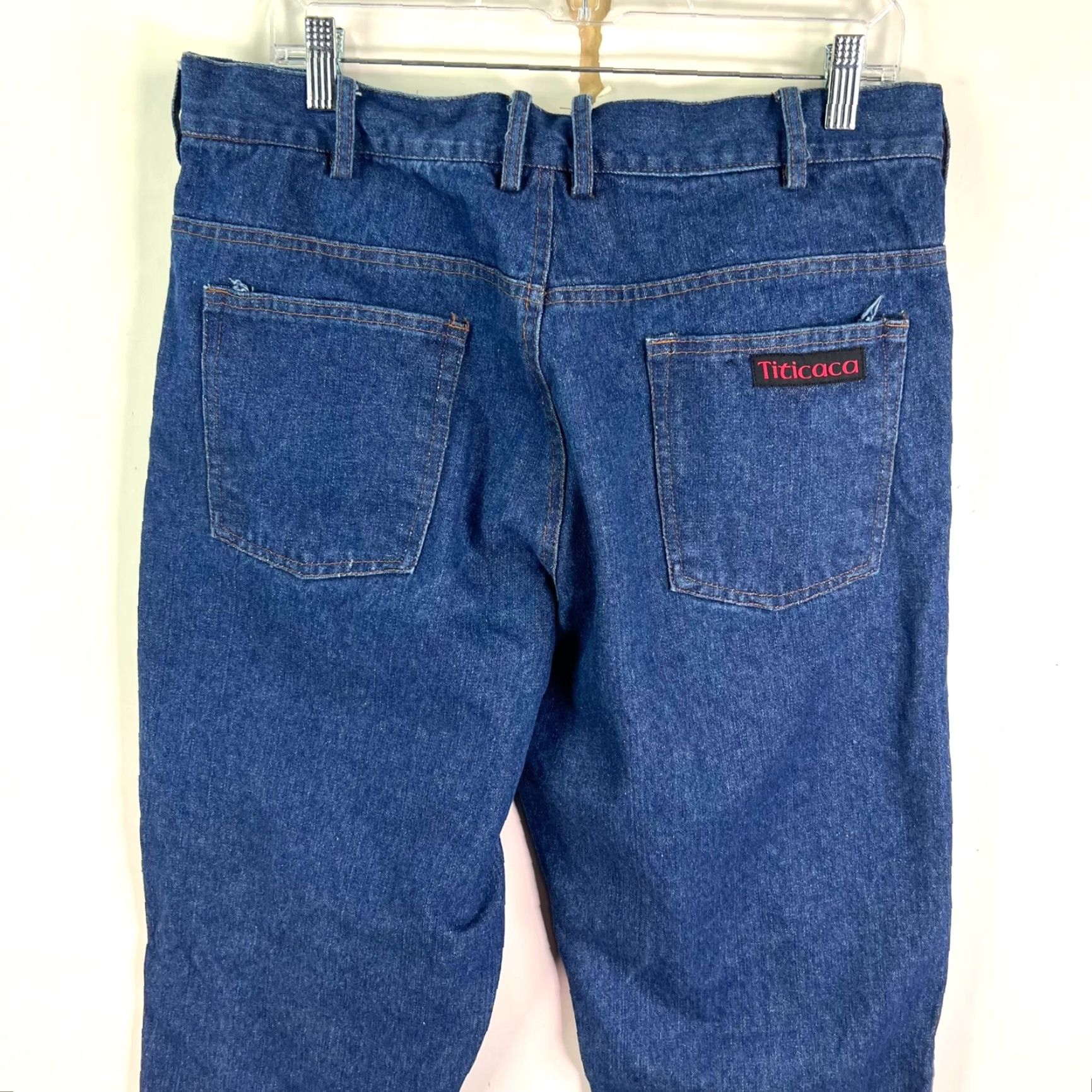Vintage TITICACA FR Cat 2 Flame Resistant Blue Jeans Mens Size 34 X 31 Denim 5-Pocket Straight High Rise USA Cat Cowboy 90s Style Mens Size US 34 / EU 50 - 5 Thumbnail
