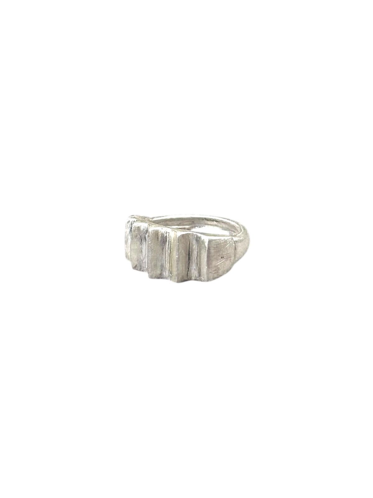 Vintage 2000s HANDCRAFTED BRUTALIST PILLAR STERLING SILVER RING Size ONE SIZE - 1 Thumbnail