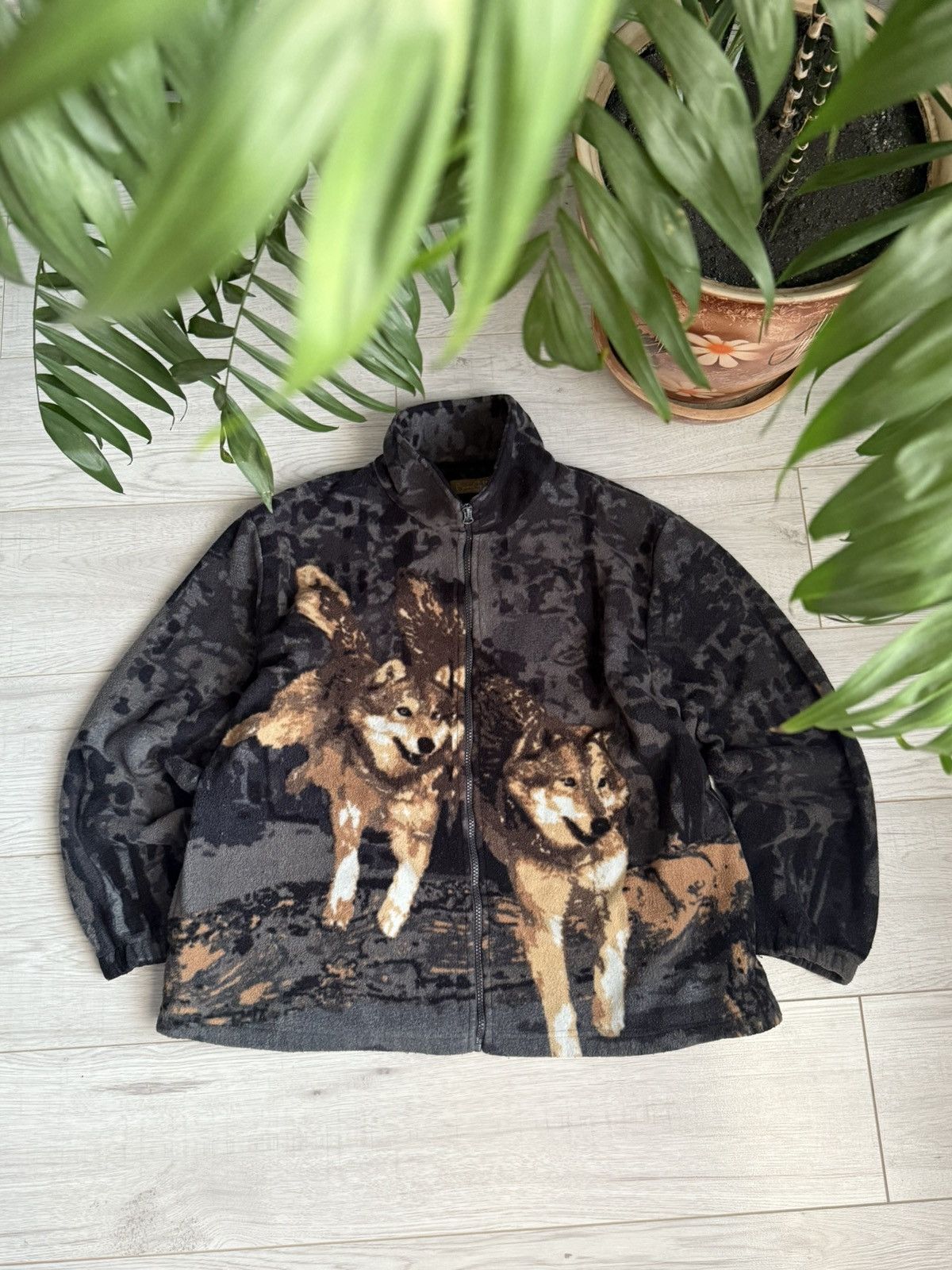 Vintage Vintage Ourdoor Cozy Fleece jacket Nature woolf Size US L / EU 52-54 / 3 - 1 Thumbnail