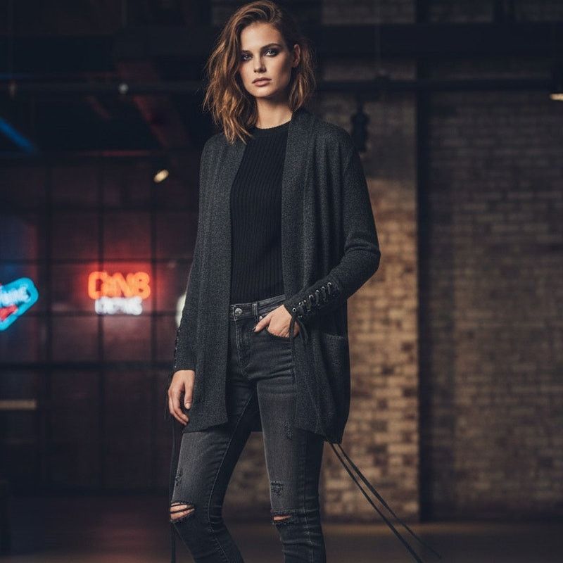 The Kooples The Kooples Wool Cashmere open front Cardigan lace up cuff Size S / US 4 / IT 40 - 1 Thumbnail