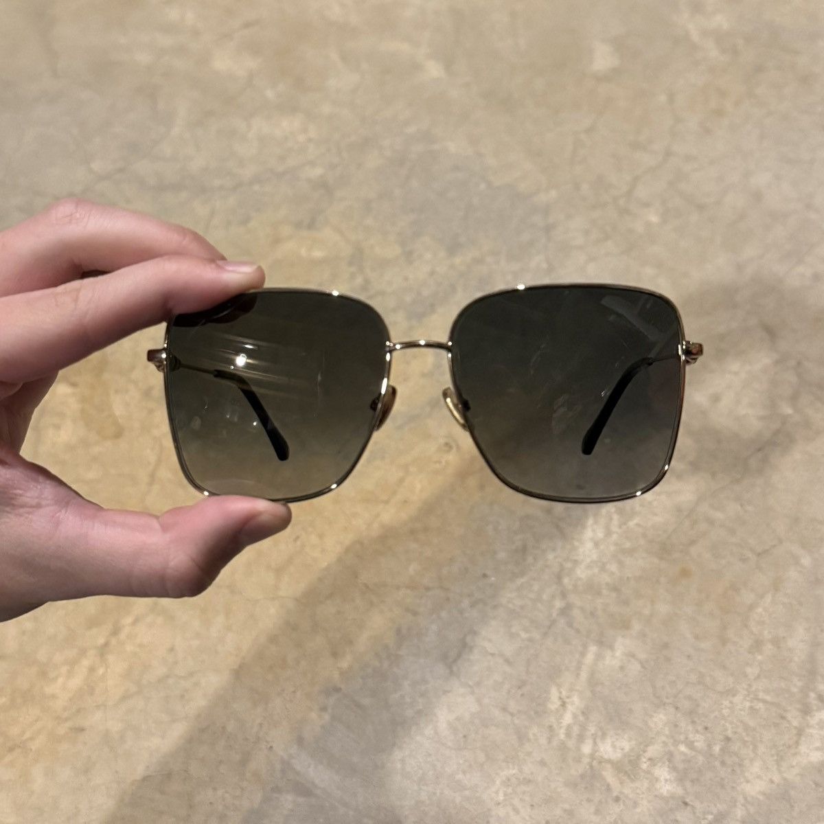 Jimmy Choo Jimmy Choo Hester Gradient Lens Square Frame Sunglasses Gold Size ONE SIZE - 6 Thumbnail
