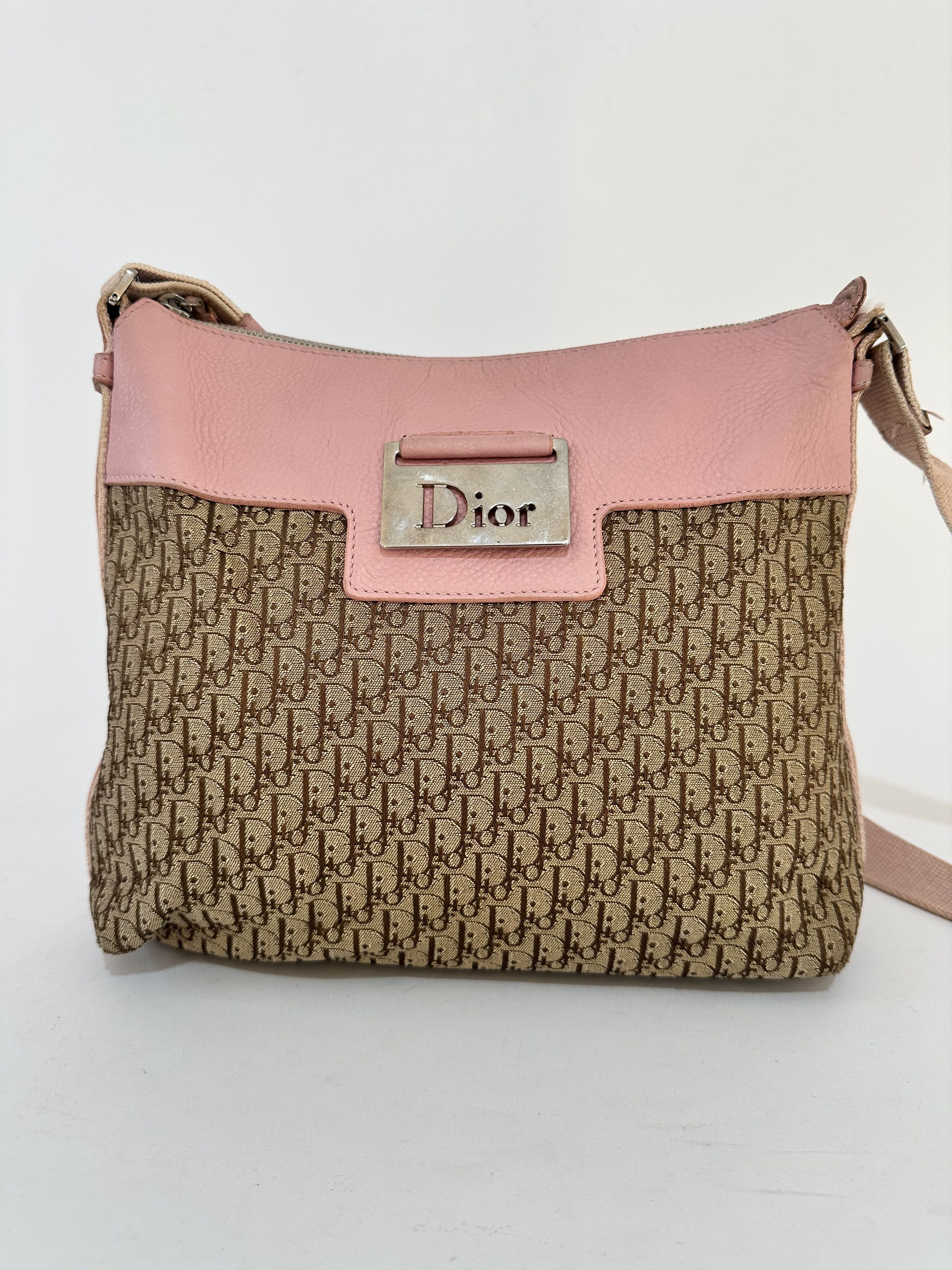Dior Dior Brown Oblique Canvas Crossbody Bag Pink Beige Size ONE SIZE - 1 Thumbnail