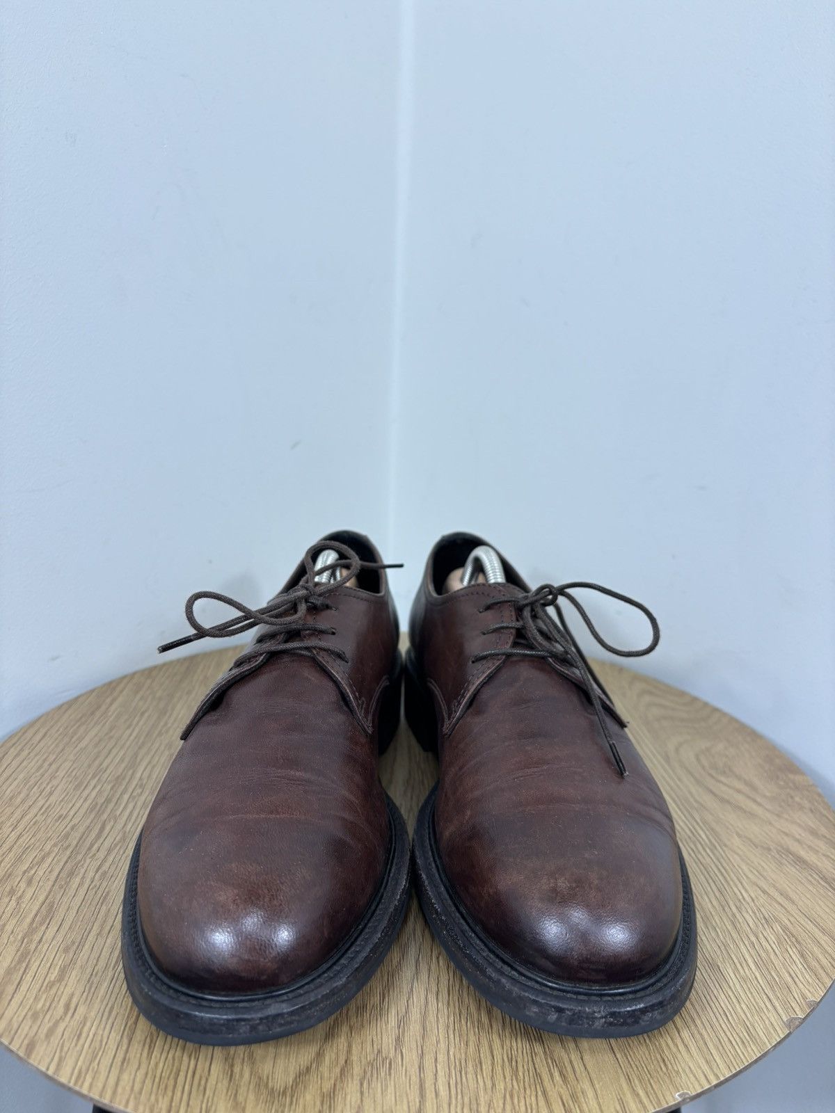 Pantanetti Pantanetti Men’s Italian Brown Leather Derby Shoes Size US 7 / EU 40 - 6 Thumbnail