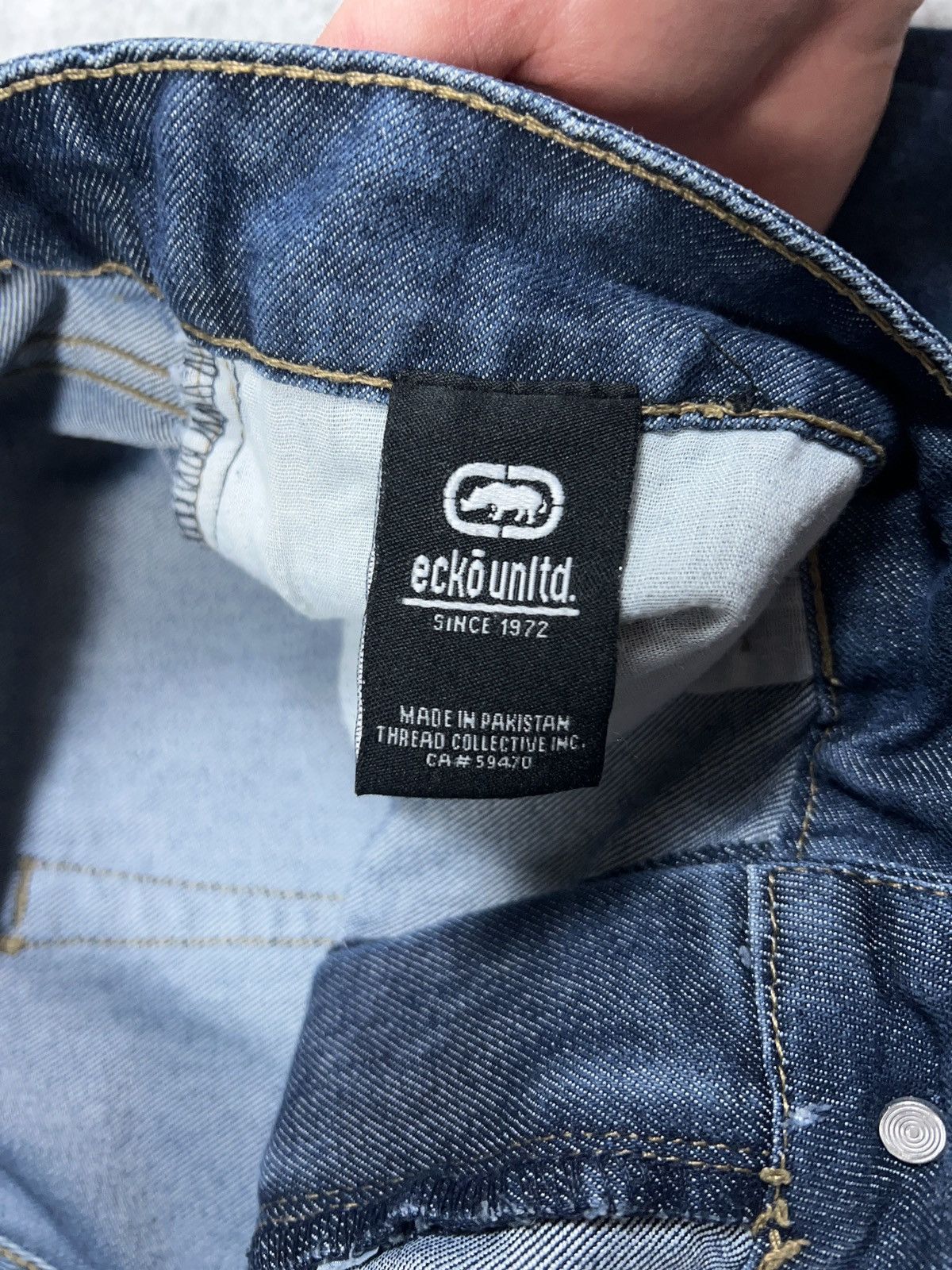 Ecko Unltd. × Southpole Y2K Ecko Unltd Faded Denim Shorts Jorts Size US 36 / EU 52 - 6 Thumbnail