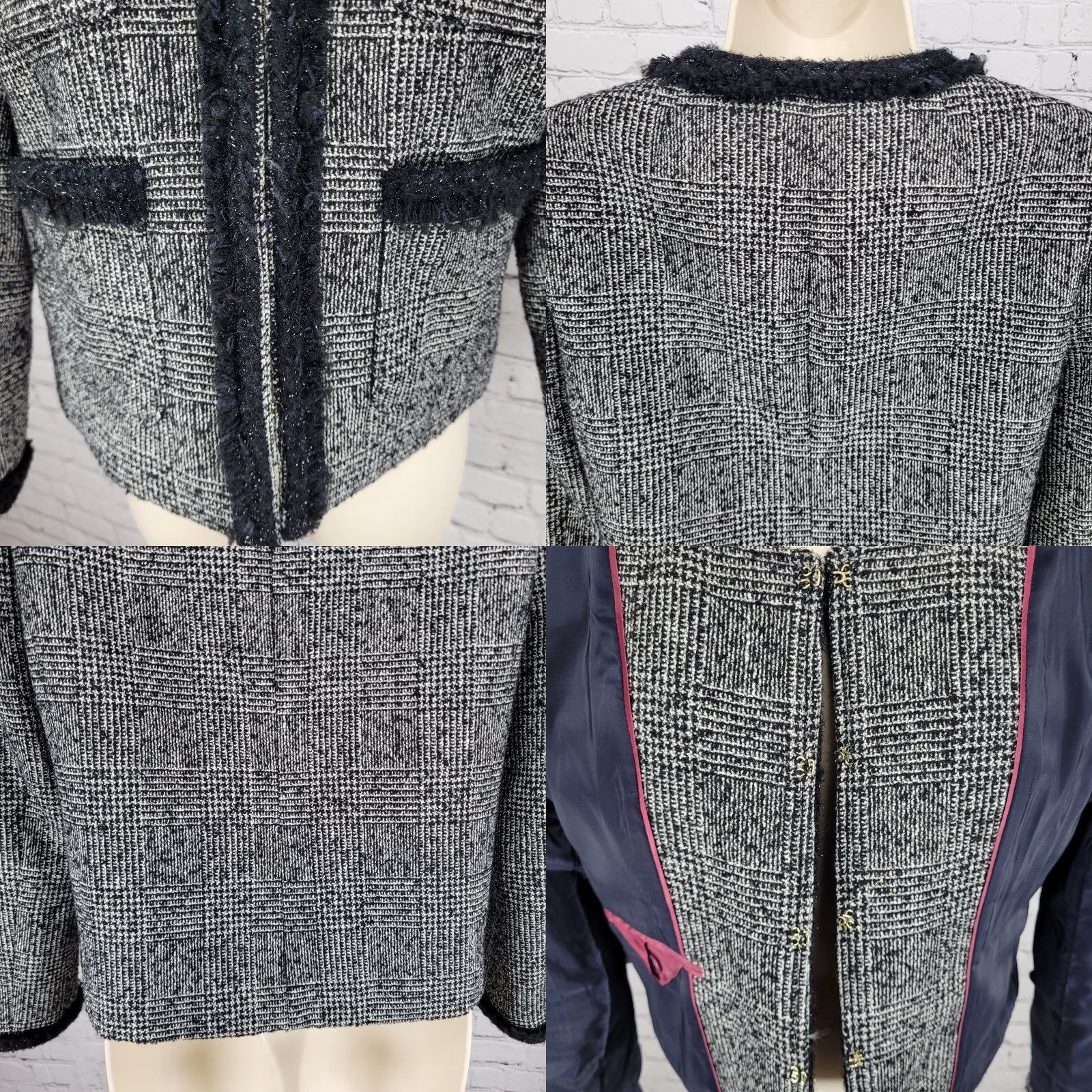 J.Crew J.Crew Black White Wool Blend Tweed Lined Jacket Size 6 Short Sleeve Womens Size M / US 6-8 / IT 42-44 - 8 Thumbnail