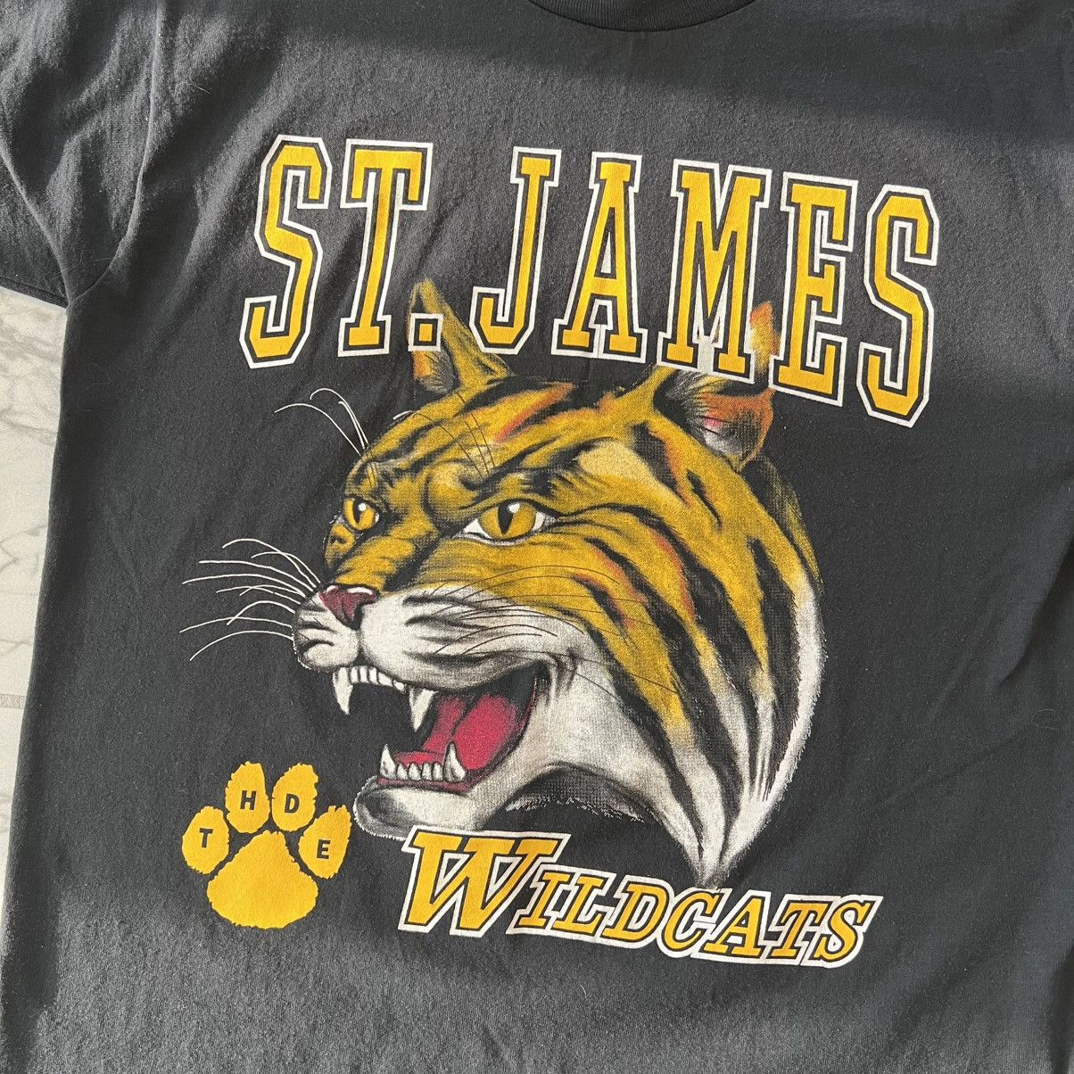 Hanes Vintage 90s St James Wildcats Tee Single Stitched Size US M / EU 48-50 / 2 - 2 Thumbnail