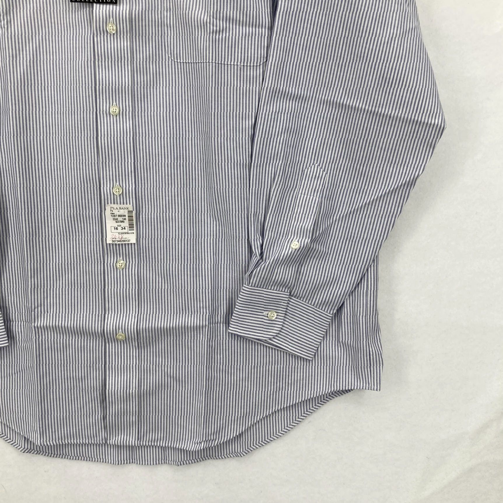 Jos. A. Bank Jos A Bank Shirt Mens Blue White Striped Button Down 16-34 Classic Business Work Dress Shirt Mens 16 Size US L / EU 52-54 / 3 - 3 Thumbnail