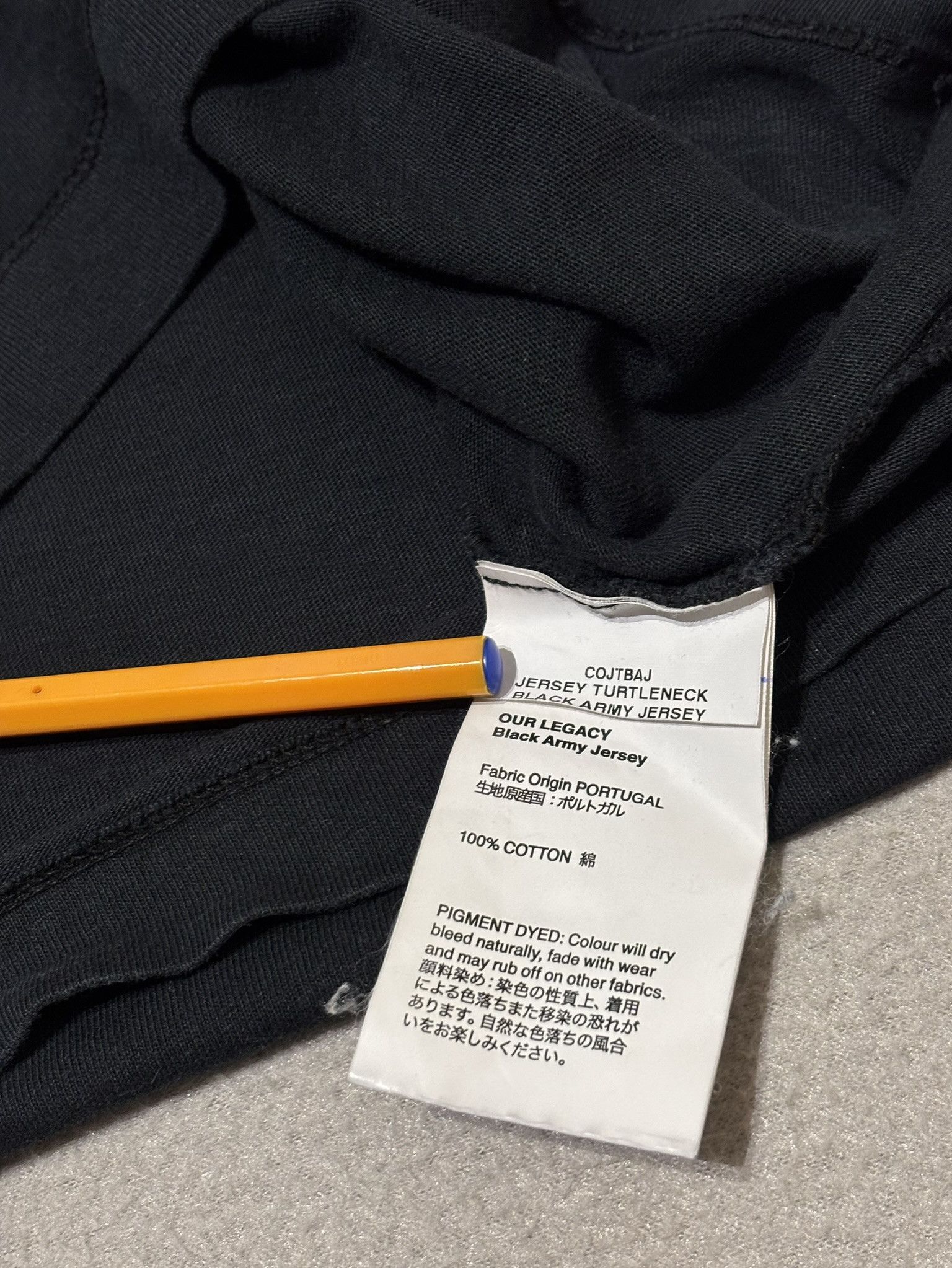 Our Legacy Our Legacy Black Army Jersey Longsleeve, Size 52 Size US L / EU 52-54 / 3 - 16 Thumbnail