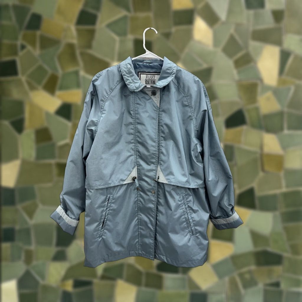 Vintage Fleet Street Womens Jacket Size Medium Blue Double Closure Zip Up Lined Collared Jacket Size M / US 6-8 / IT 42-44 - 1 Thumbnail