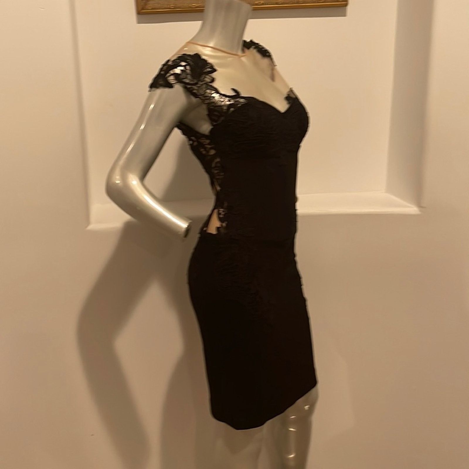 Ermanno Scervino ERMANNO SCERVINO Black Corset Dress Cocktail Designer IT42 Size M / US 6-8 / IT 42-44 - 5 Thumbnail