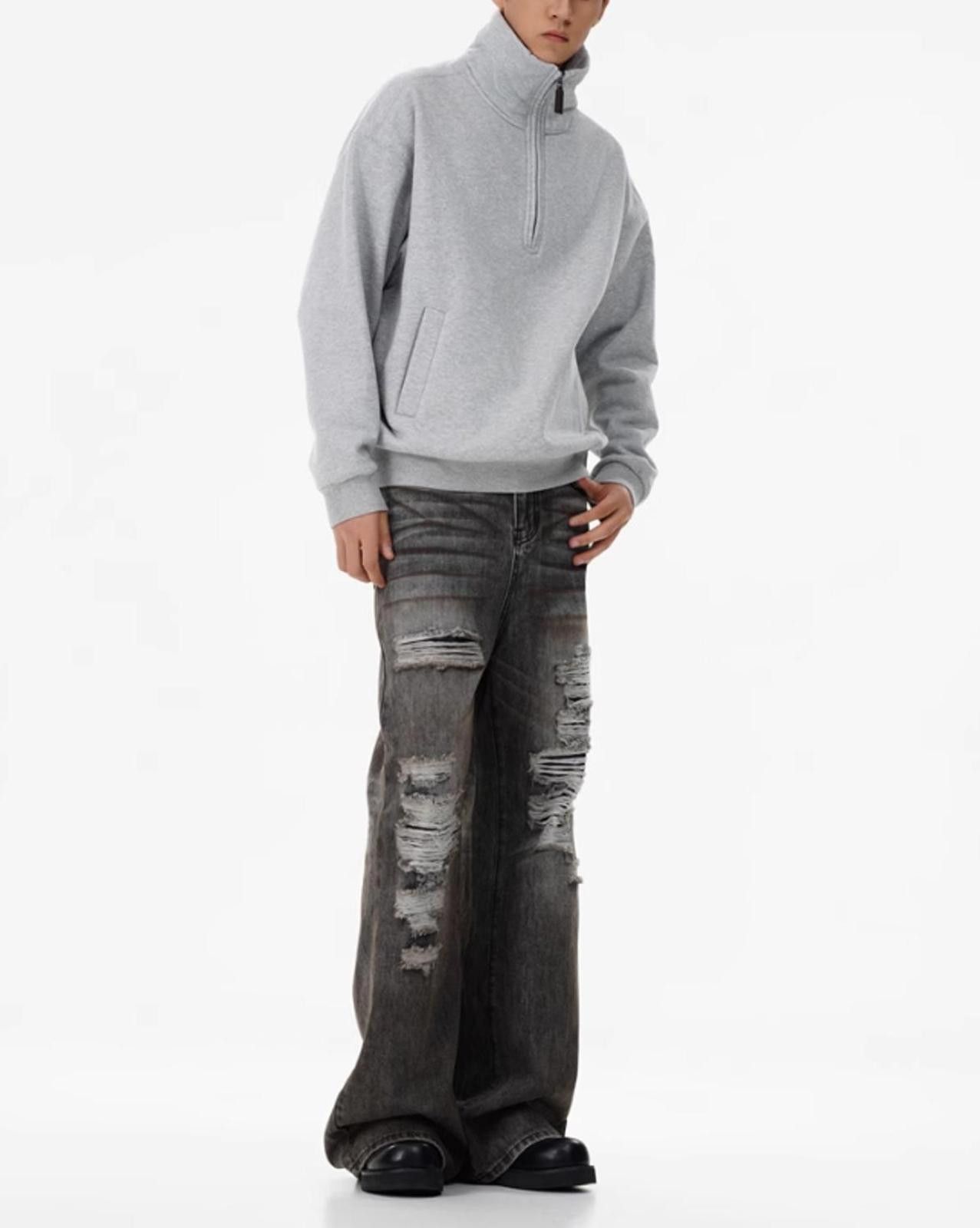 Vintage Gray Distressed Flare Jeans Size US 32 / EU 48 - 5 Thumbnail